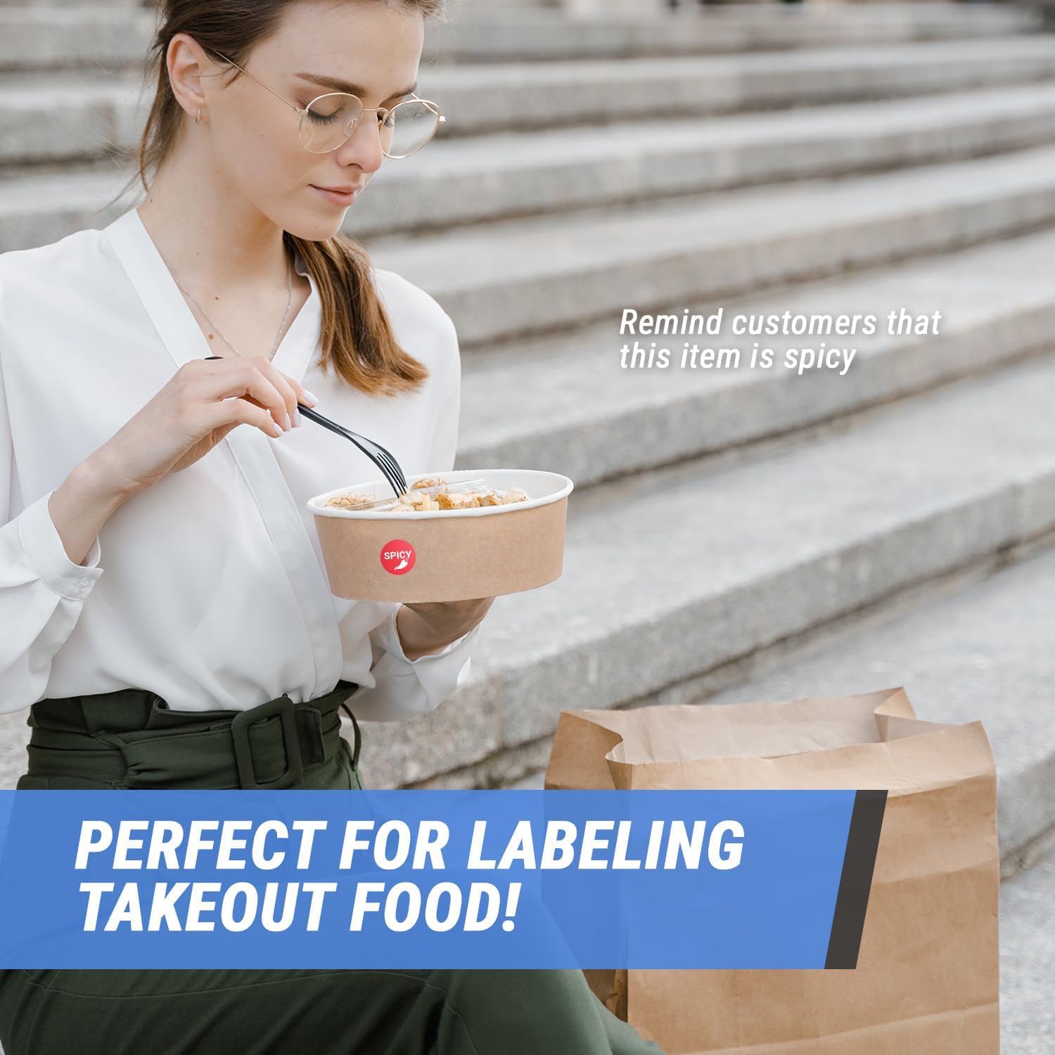 Spicy Labels Stickers (1.5" Red / 600 Labels) Food Warning Caution Meal Choice Stickers for Restaurants, Delis, Grocery Stores or Food Packaging - Strong Adhesive & Easy Peel