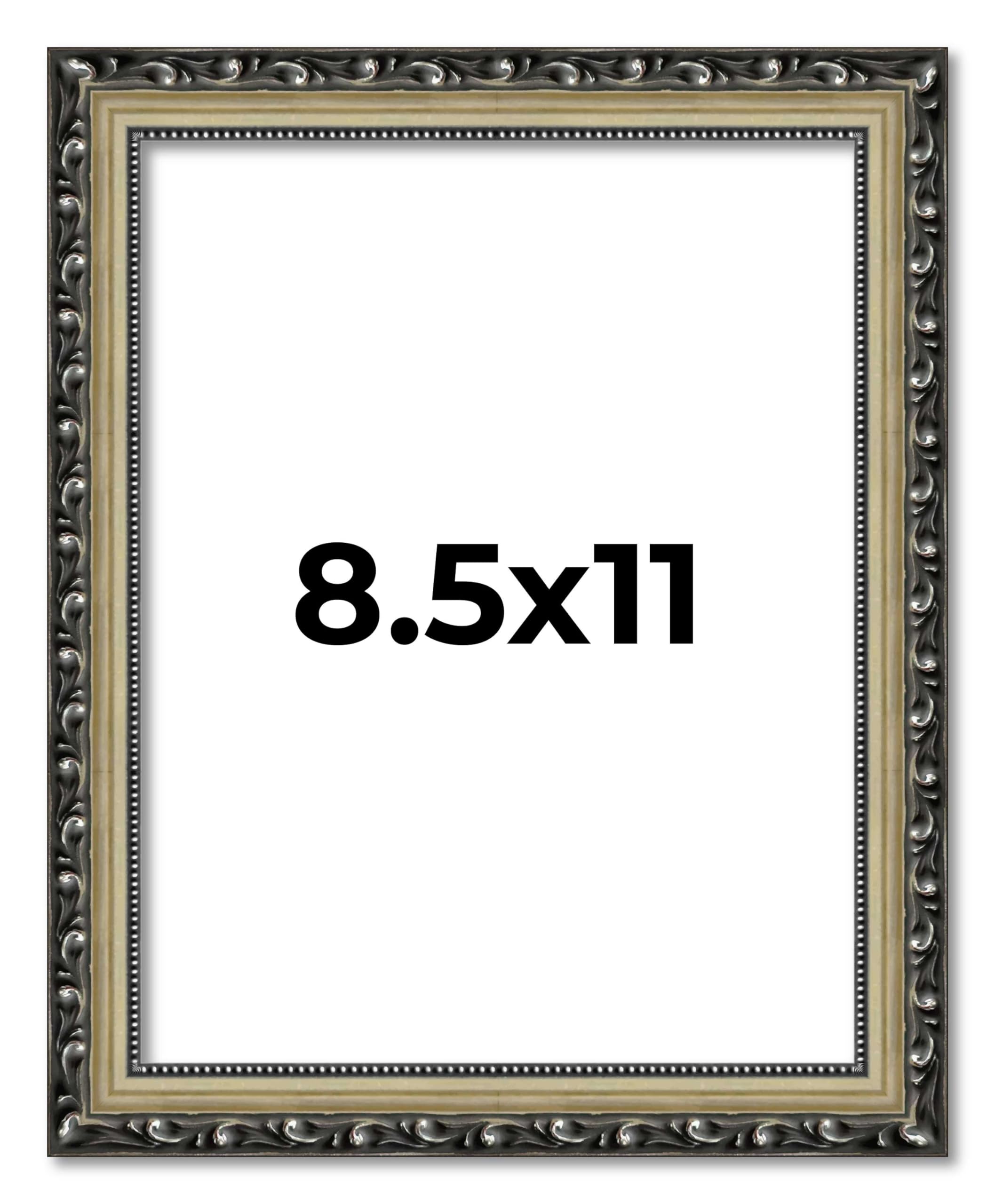 Amazon.co.jp: 8.5x11 フレーム シルバー 装飾 アンティーク