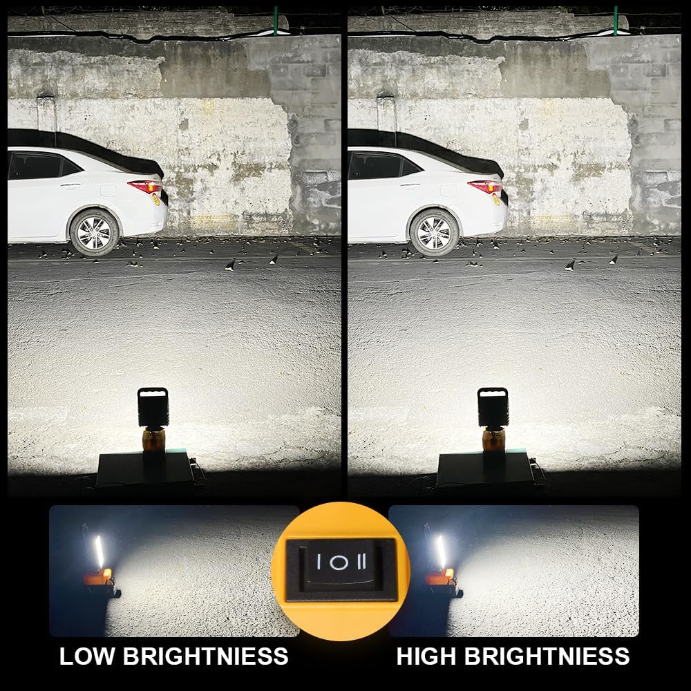 4.3 Inch LED Work Light for Dewalt 18v M18 Battery, 30W Cordless Battery Light with High Low Brightness Modes, USB & Type-C Dual Fast Charging for Jobsite Working