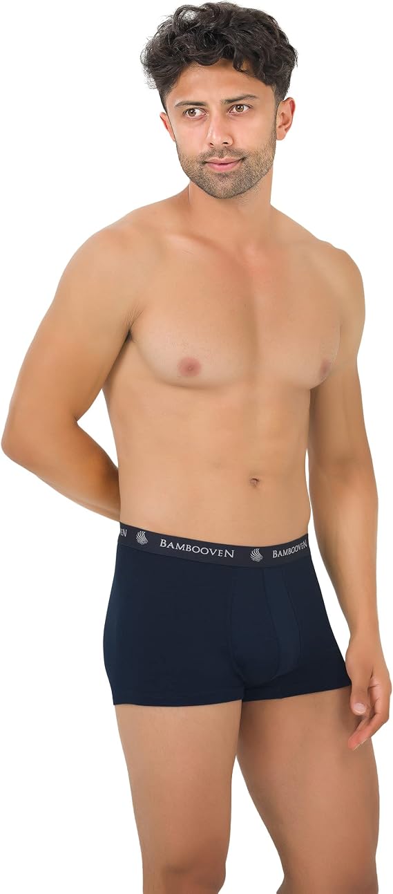 BAMBOOVEN Breathable Trunks - Rayon Made From Bamboo Sweat-Wicking Underwear, Soft Trunks (4 Pack)