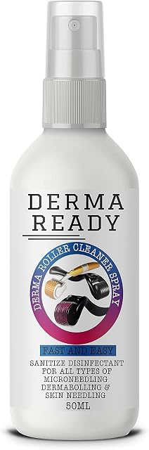 Derma Roller Disinfectant Cleaner & Steriliser Spray Kills 99.99% of Bacteria Make Up, Cosmetic Brush Make Up Remover Skin Needling Rollers & Micro Needling Antibacterial, Antifungal, Easy Spray 50ml
