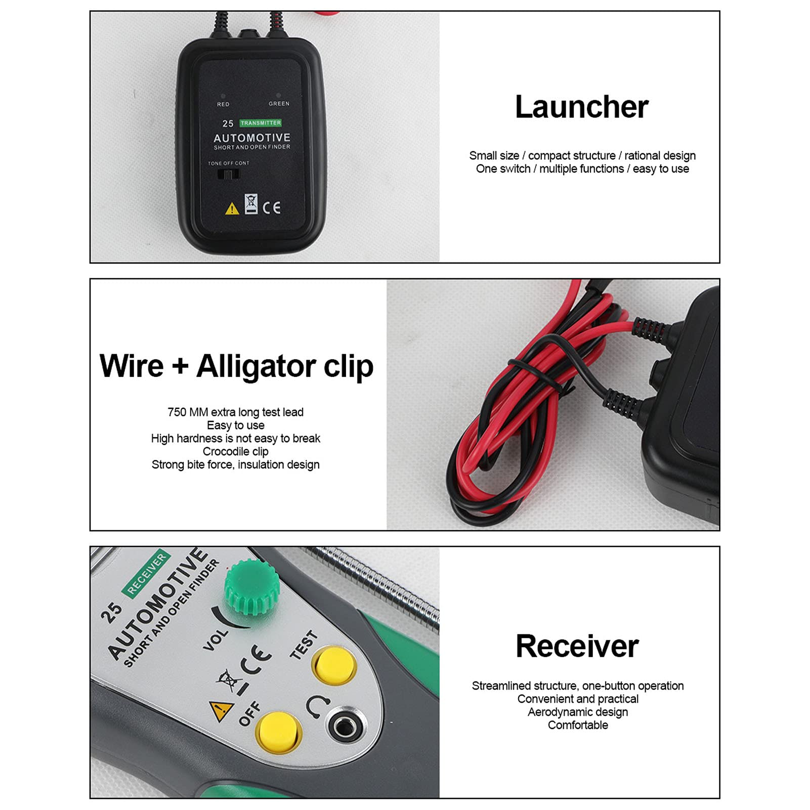 Strumento per Tester di Riparazione a Corto Raggio DY25 Rilevatore di Cavi per Cavi per Rilevatori di Cortocircuiti Automobilistici per Riparazioni Diagnostiche di Veicoli per Auto