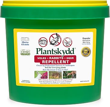 Plantskydd Animal Repellent - Repels Deer, Rabbits, Elk, Moose, Hares, Voles, Squirrels, Chipmunks and Other Herbivores; 8 LB Granular Pail PS-VRD8P