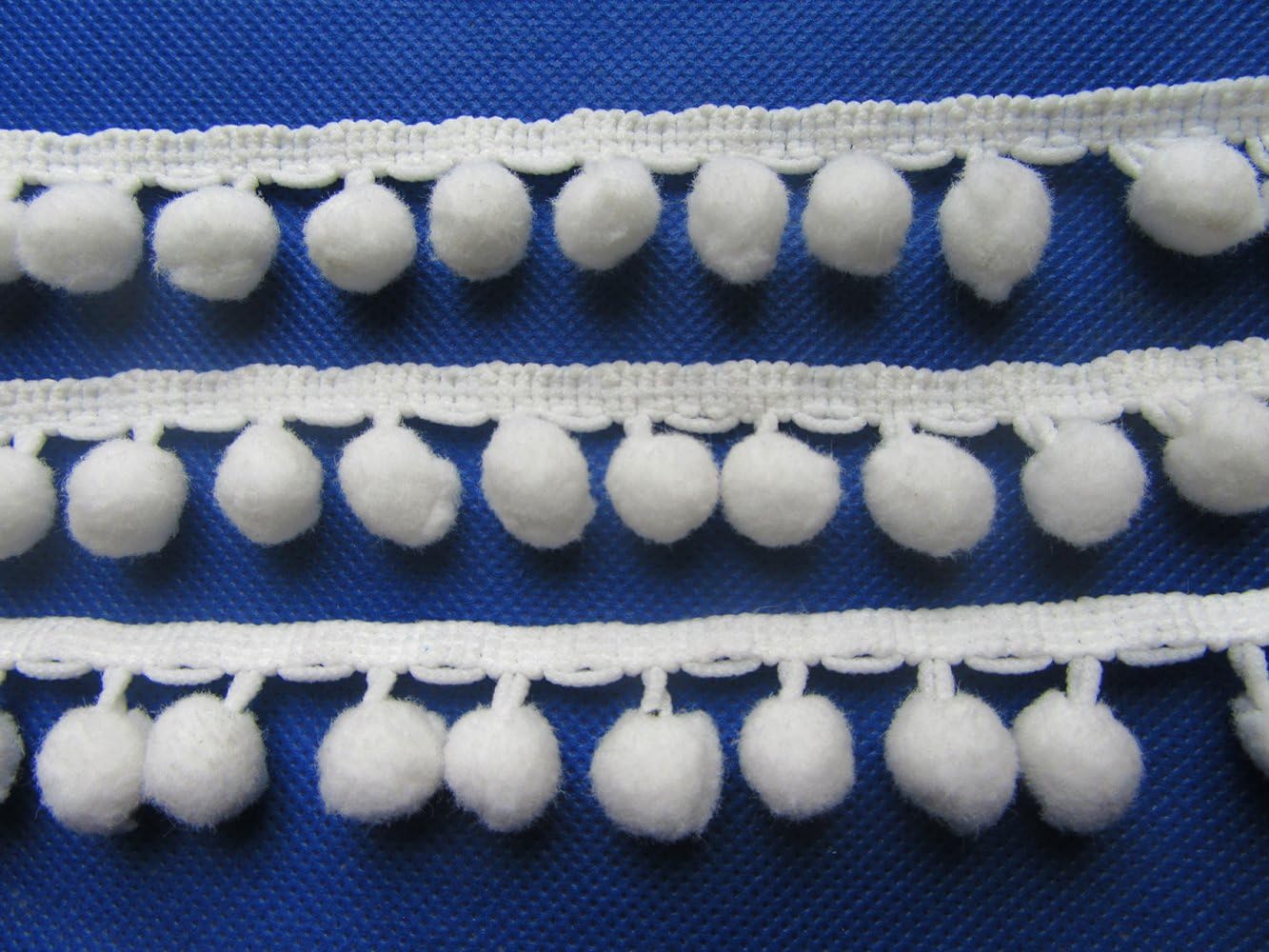 YYCRAFT 12 Yards Mini Pom Pom Ball Fringe Trim Ribbon for Sewing Craft(White)