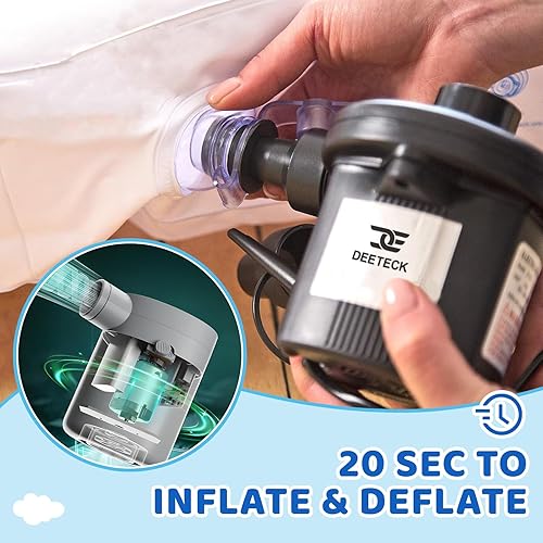 Miniatura 12 de Cama inflable de viaje para niños pequeños, cama portátil de 60 pulgadas para viajes con lados de seguridad, acogedor juego de colchón de aire