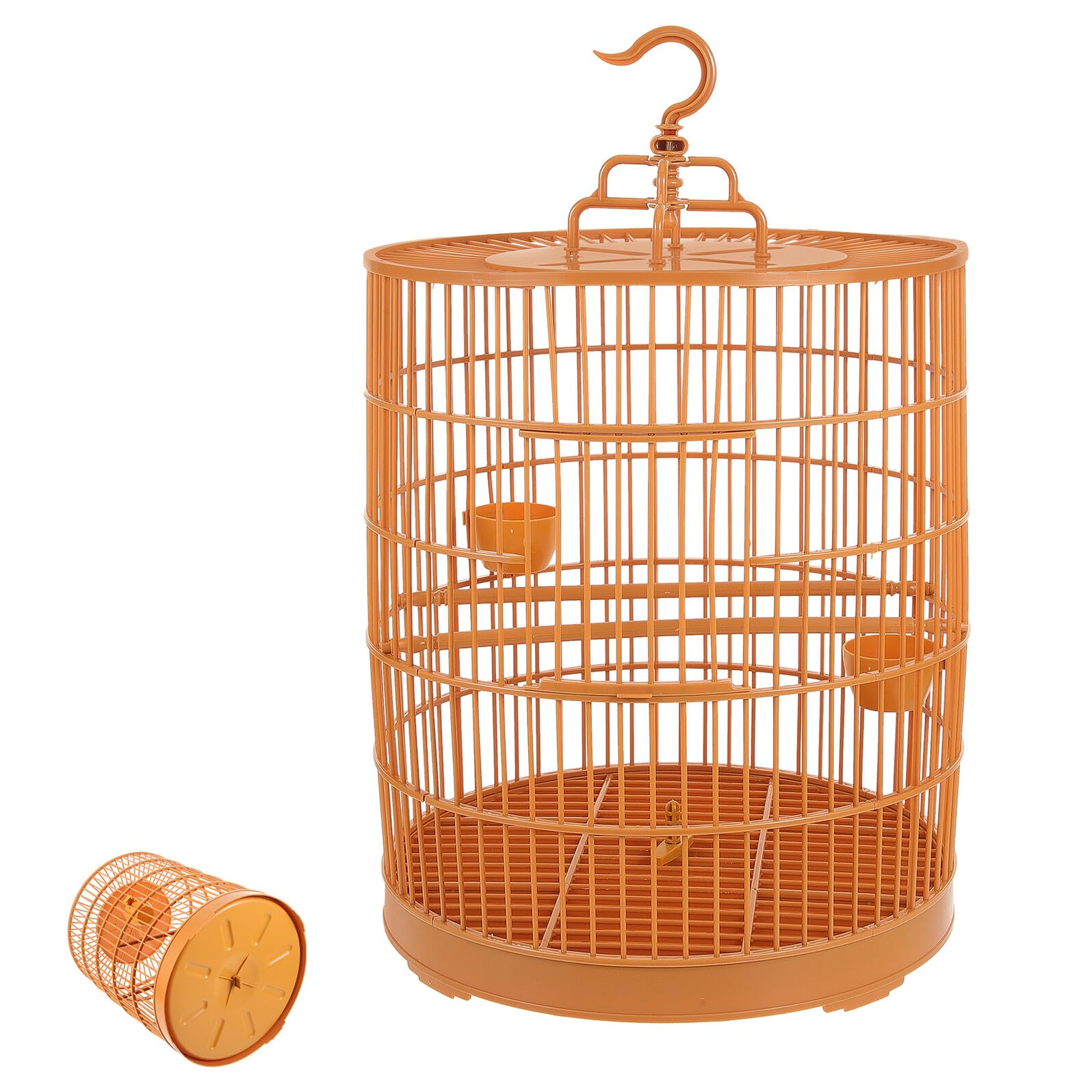 Cage suspendue pour petits oiseaux ronde en plastique 30 cm pour espace intérieur restreint