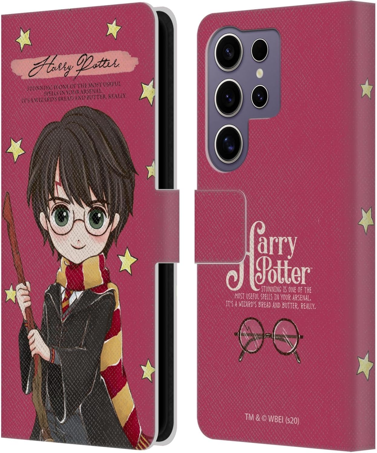 Head Case Designs Officially Licensed Harry Potter Harry Deathly Hallows XXXVII Leather Wallet Case Compatible with Samsung Galaxy S25 Ultra