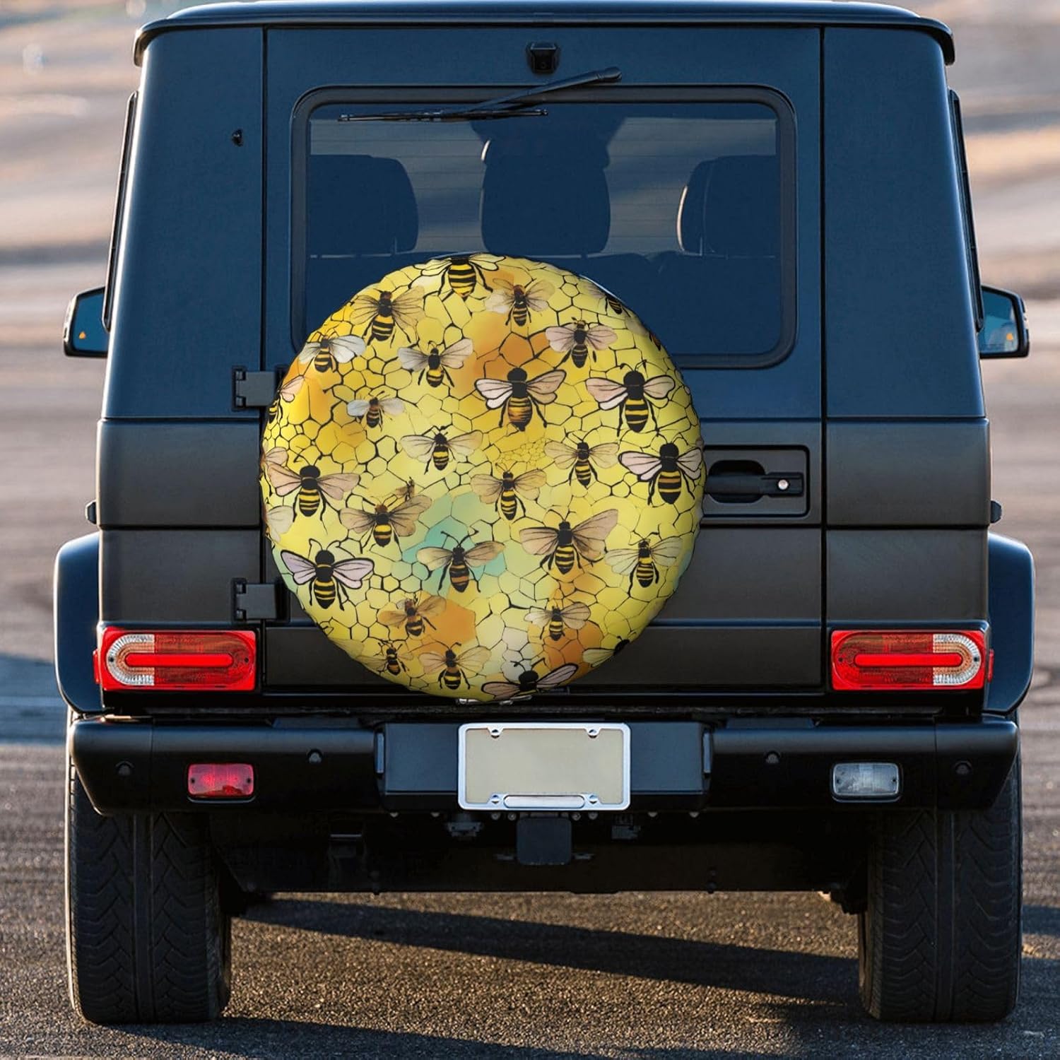 Honey Bees Print Tire Cover Universal Spare Wheel for Trailer Rv SUV Truck Camper Travel Accessories