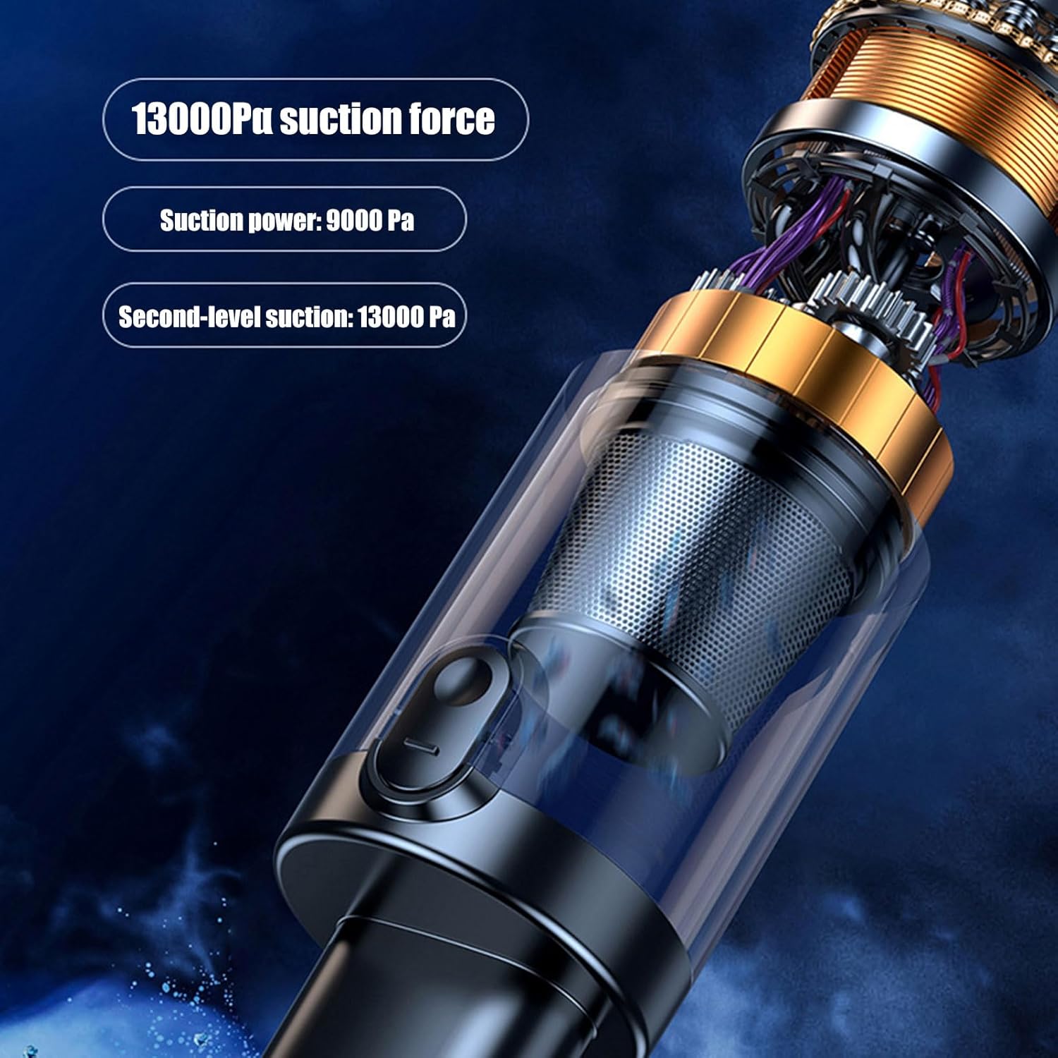 Portable Vacuum for Car with Powerful Motor Metal Body Multi Accessories Mobility Pack of 1 Quiet Use Vacuum Strong Suction Cordless Portable Quiet Handheld Travel Family