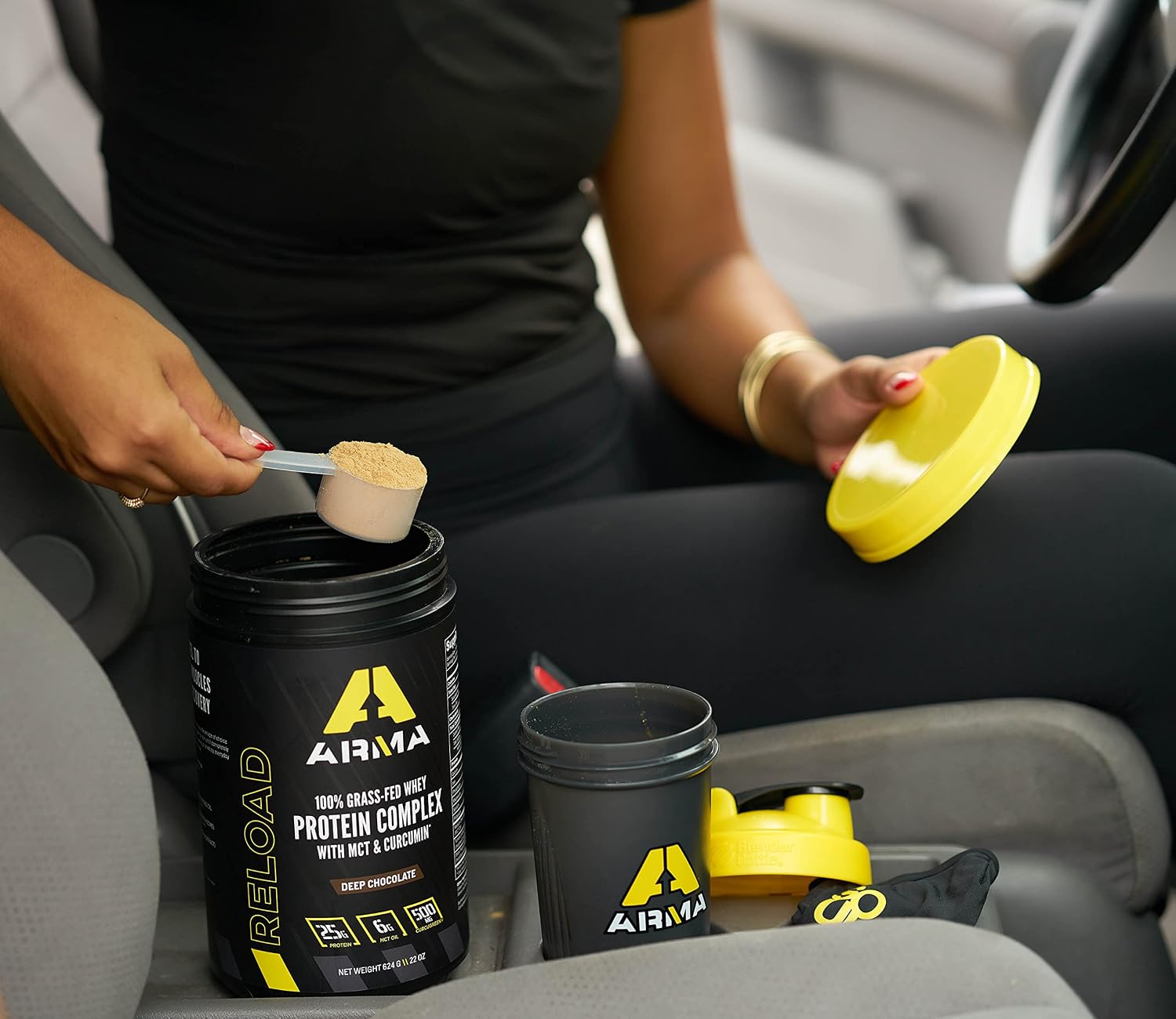 Arma Sport RELOAD - 100% Organic Grass Fed Whey Protein Powder for Men & Women - Advanced Formula with MCT Oil, Curcugreen, & Bioperine - Extended Absorption with Enhanced Bioavailability - Vanilla