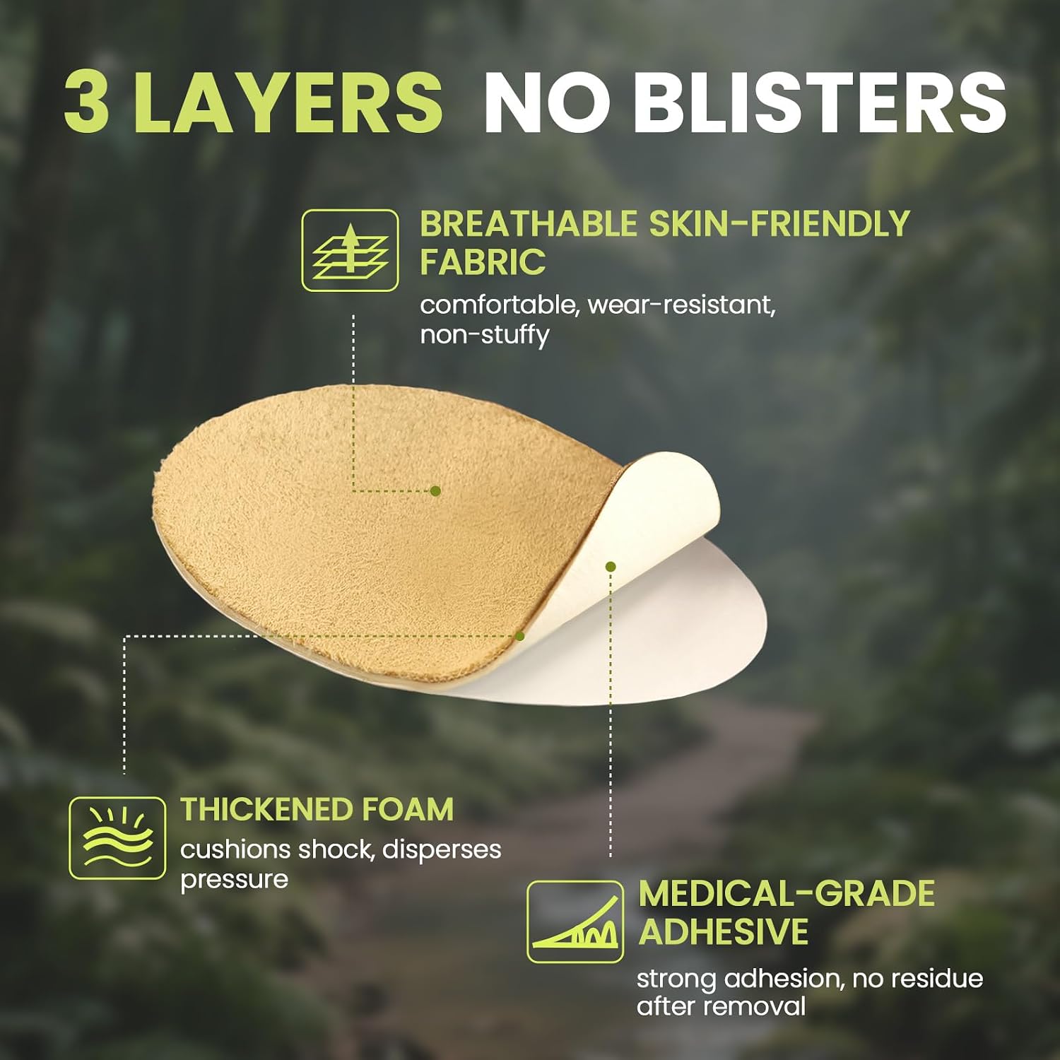 Bukihome Upgraded Foam Moleskin Adhesive Pads for Feet - Moleskin for Blisters & Shoes, Blister Prevention Tape - Reduce Friction Pain on Heels/Toes - 20 Sheets of 2 Shapes