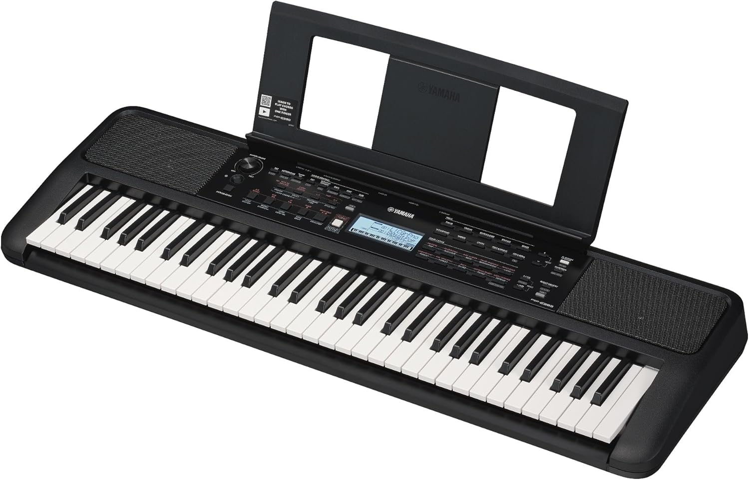 Yamaha Tragbares PSR-E383 Keyboard für Anfänger im Paket mit HPH-100-Kopfhörern, L-2C-Keyboardständer