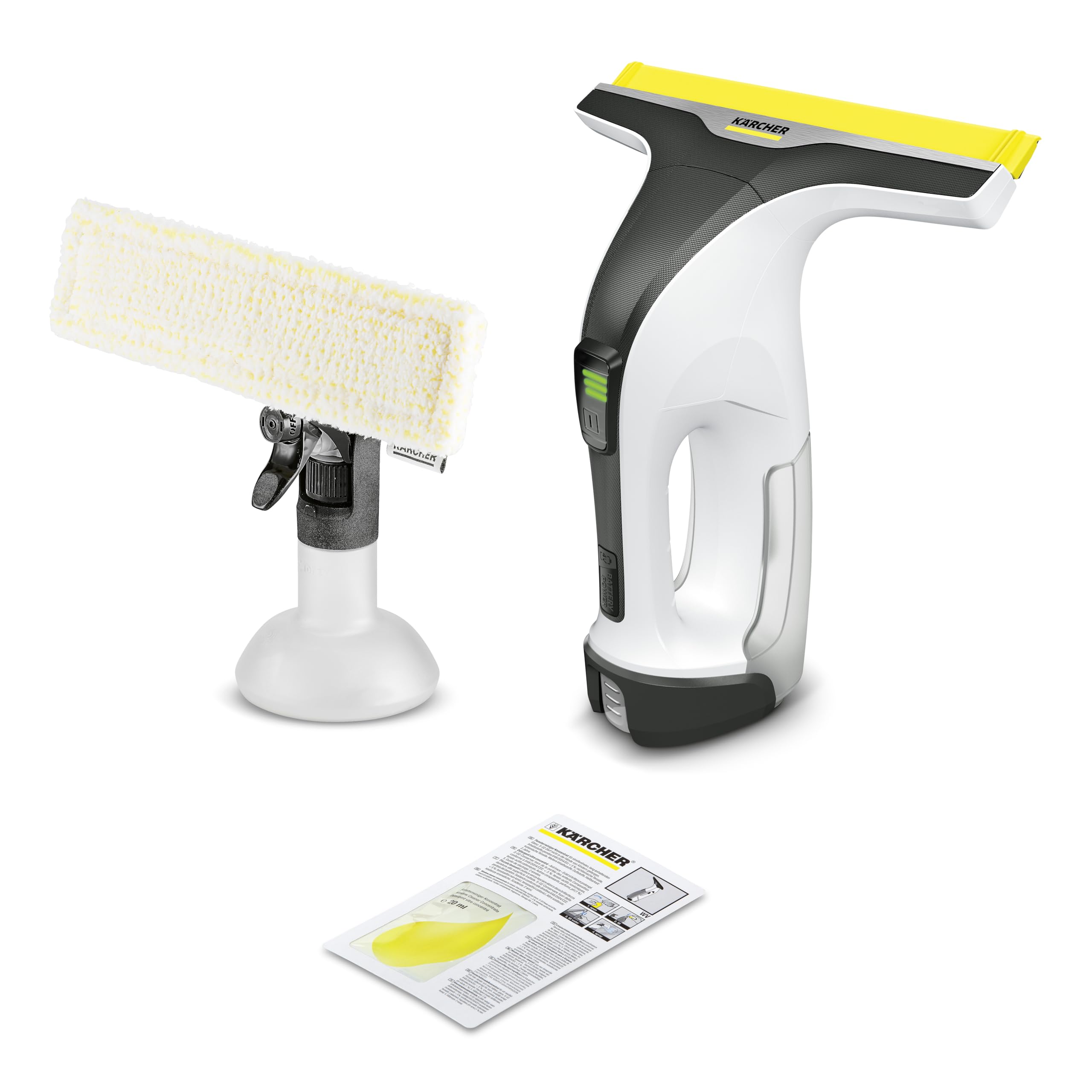 Kärcher Nettoyeur de fenêtre sans fil WV 4-4 Plus, aspirateur de fenêtre avec lèvre en silicone innovante, indicateur de niveau de batterie LED, sans batterie ni chargeur