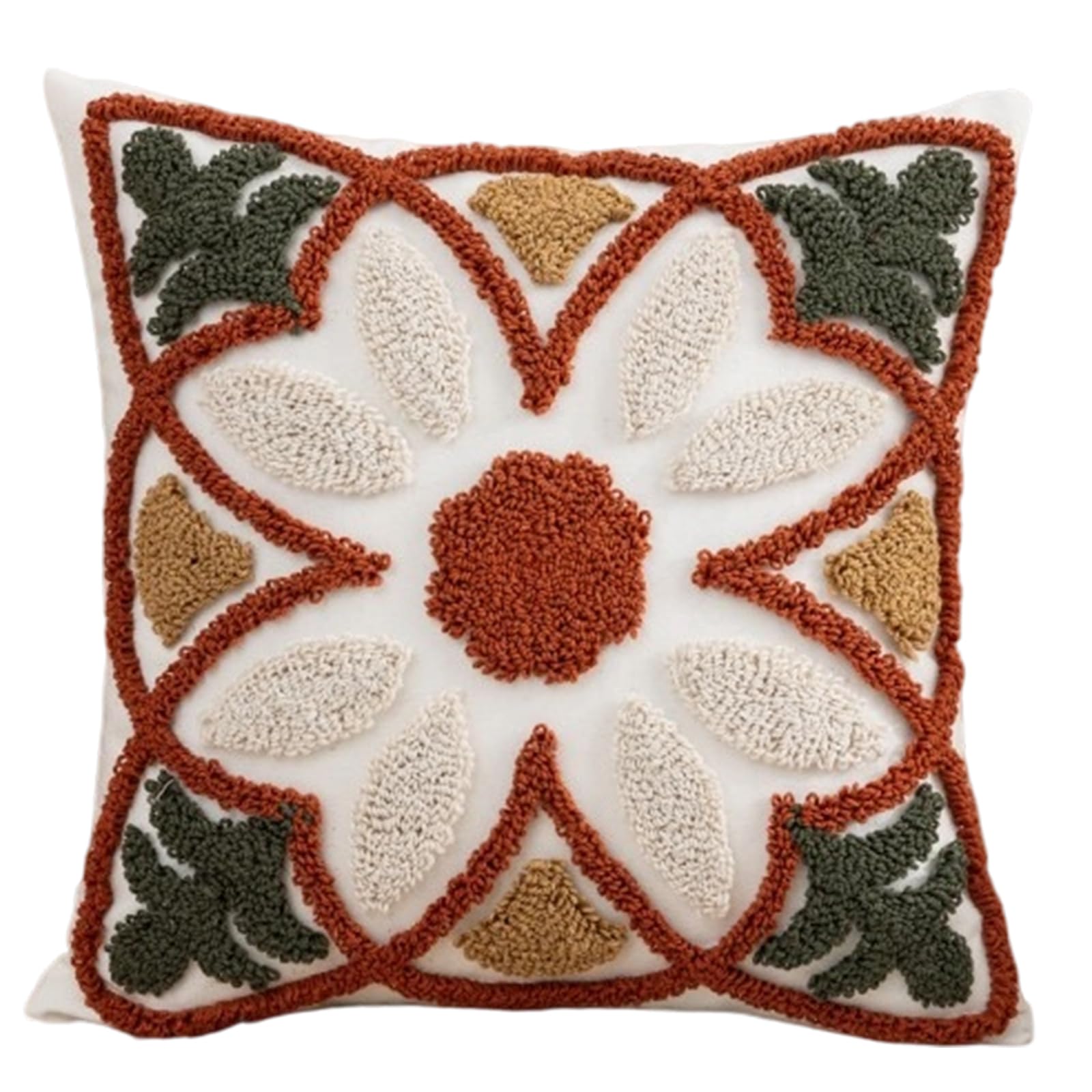 Jazuaiao Modern Geometric Tufted Throw Pillowcase Soft Cotton Linen Fabric Decorative Square Cushion Cover Home Accent Decors Modern Pillow Cover