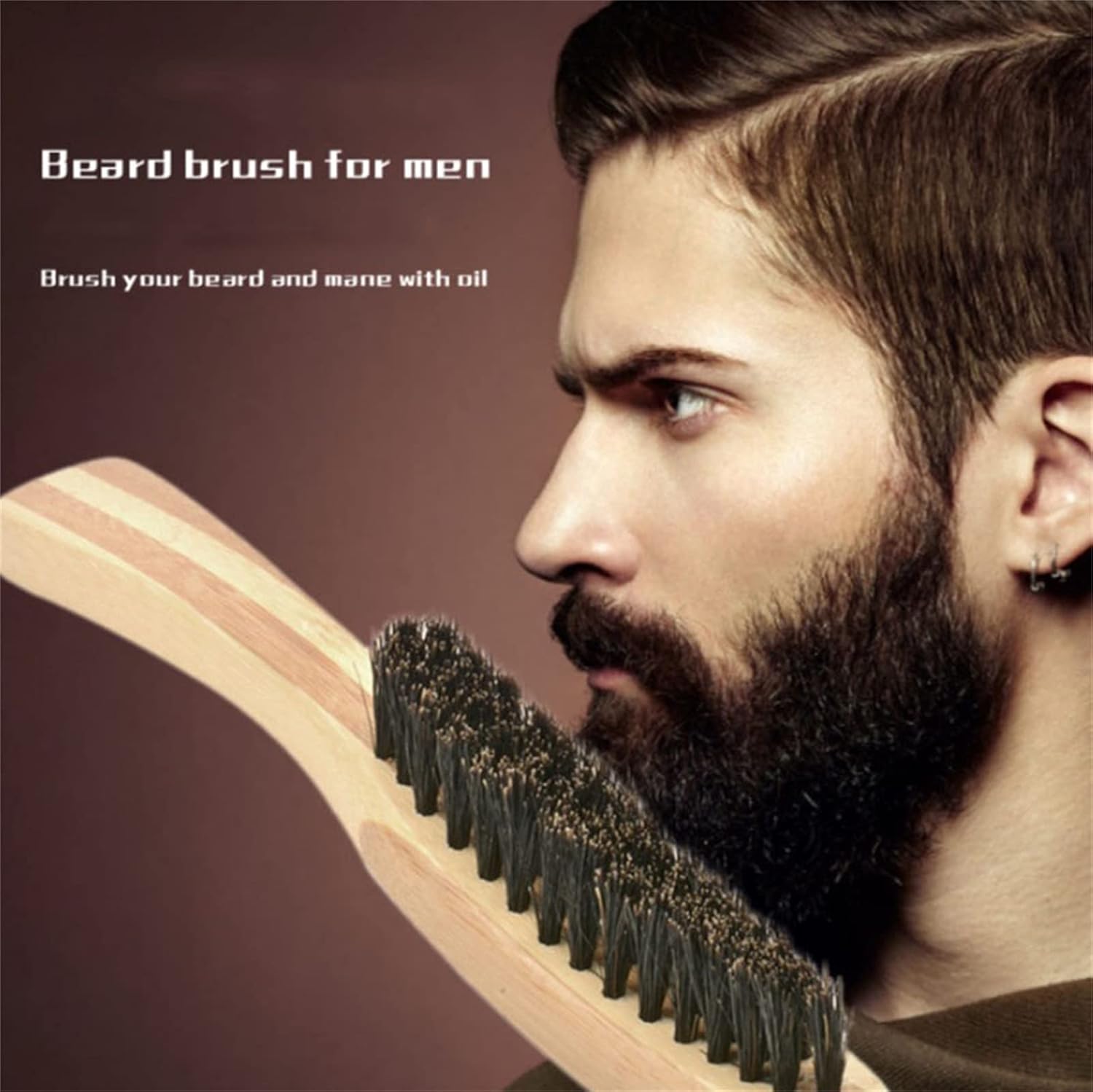 Shaving Brush, Bristle Head Solid Wood Handle Beard Foam Brush Handmade Cleaning Hairstyle Shaving Brush