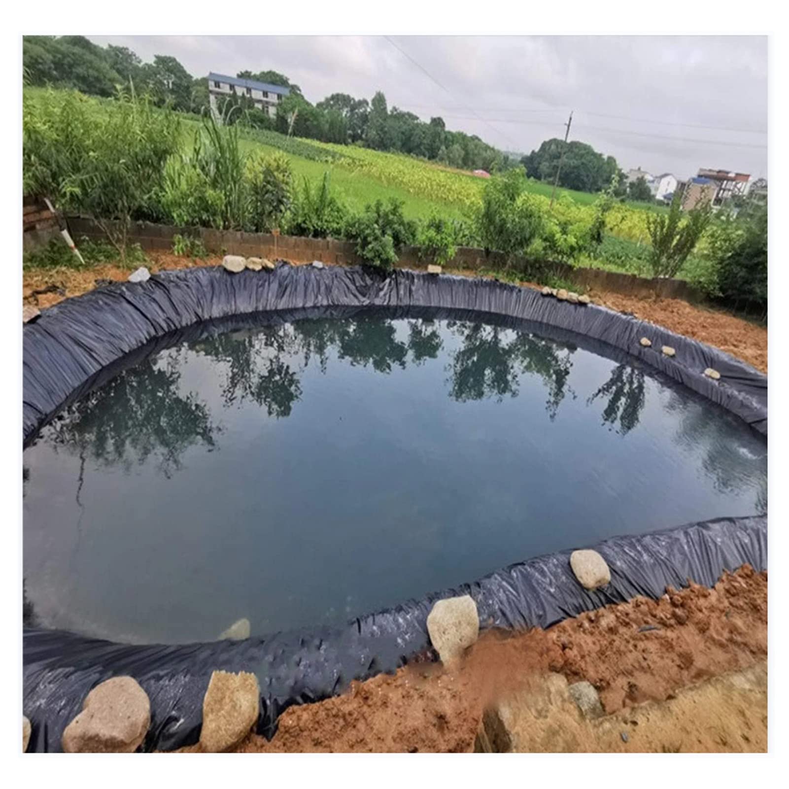 Wkładka do stawu, wysokiej jakości czarna wkładka do stawu HDPE - trwała membrana ogrodowa i stawowa do strumieni, fontann - 3 x 8 m PondGard Water Feature Liner