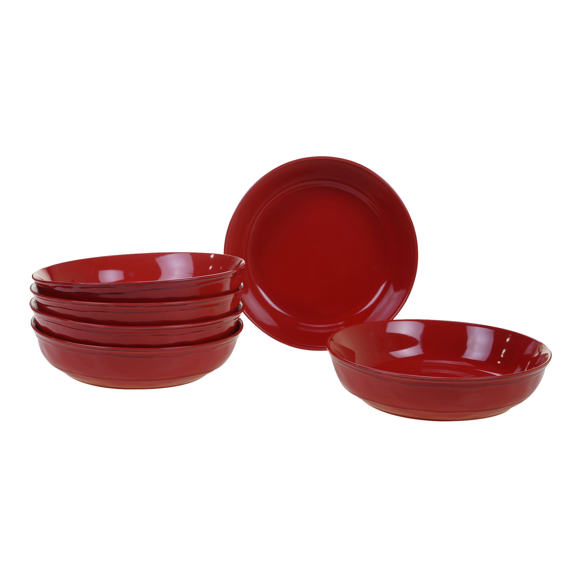 Certified International Corp Red Orbit 8.5" Soup/Cereal Bowls (Set of 6)