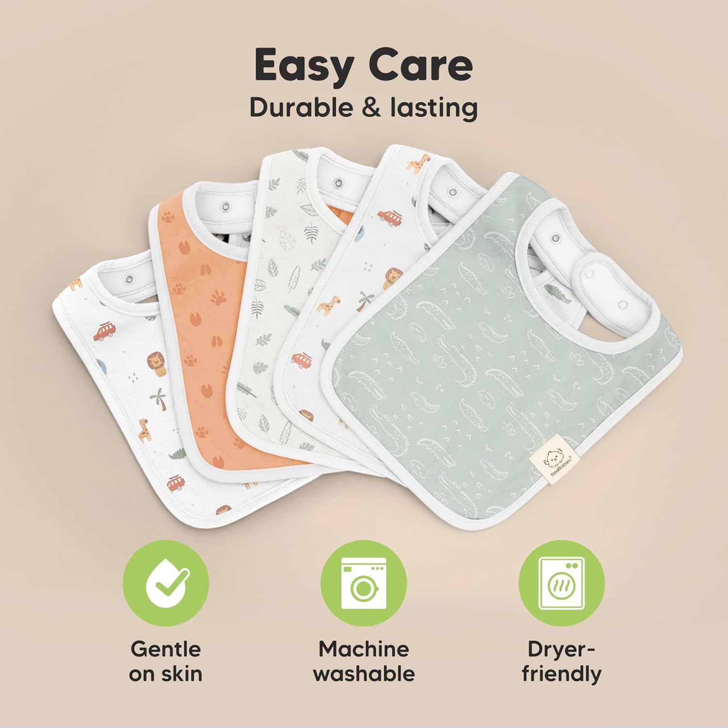 KeaBabies 8-Pack Organic Baby Bibs for Boys, Girls - Super Absorbent Cotton Drool Bibs for Baby Girl & Boy, Teething Toddler, Drooling Newborn, Ultra Soft & Machine Washable (Wilderness) - Image 7