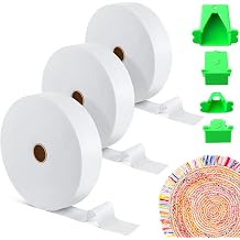 Ceoighe Fabric Roll Batting Strips with Tube Maker, 3 Rolls 150 Yards Total, Cotton Blend Quilt Batting for Quilting, Rugs, Braided Mats, DIY Sewing Projects2 1/4",Green