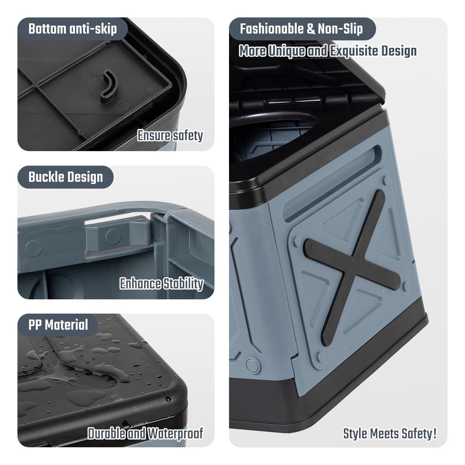 Leogreen Toilettes de Camping Pliables Max 150 kg, WC Portable Toilette Seche, Toilette Portable Voiture, pour Adulte Voyage Embouteillages