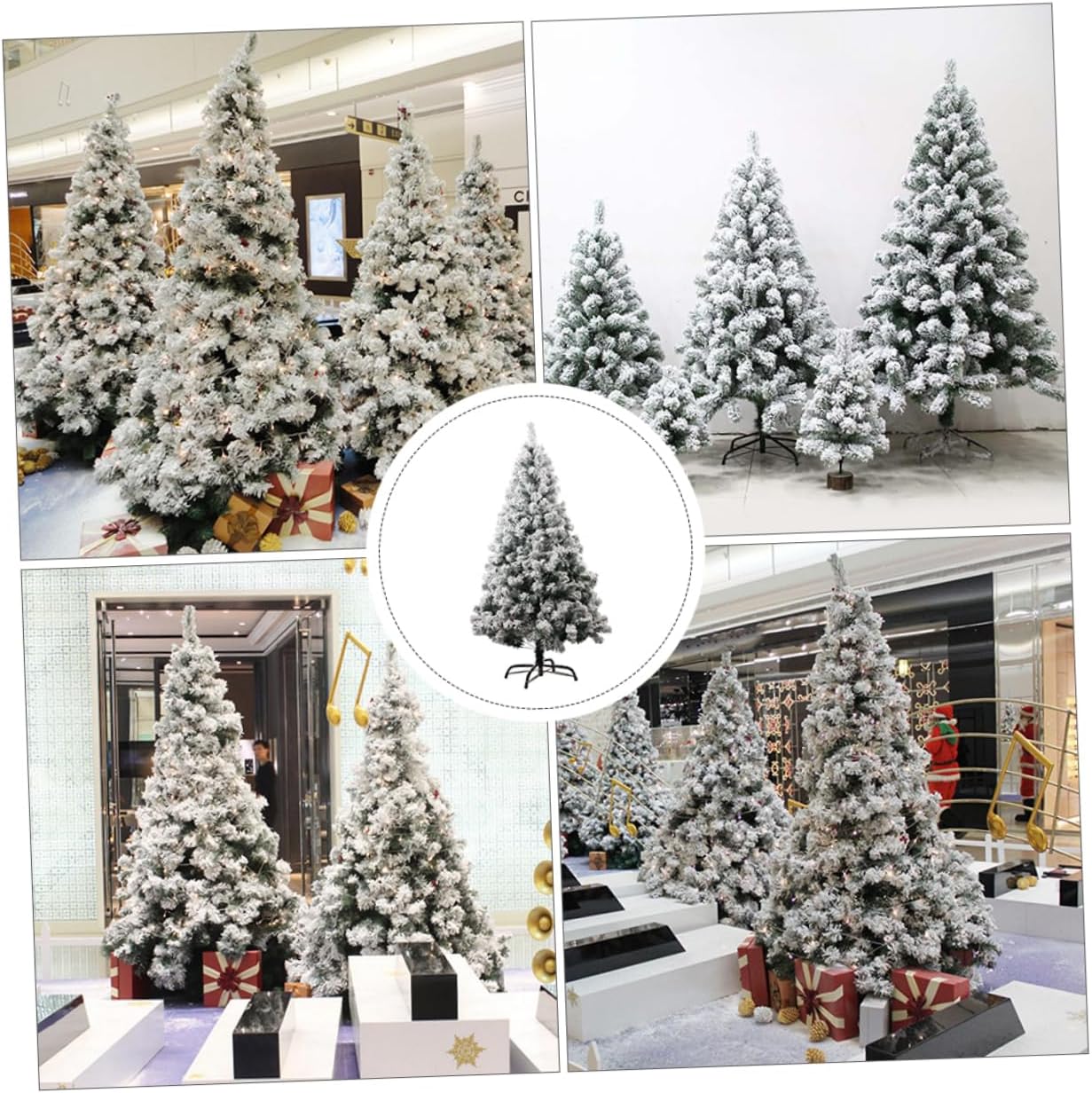 Ciieeo 1Pc Creative Xmas Tree Simulation Artificial Flocking Snow Decor Tree Adornment for Home Shop Window Layout Flocking Materials Stylish