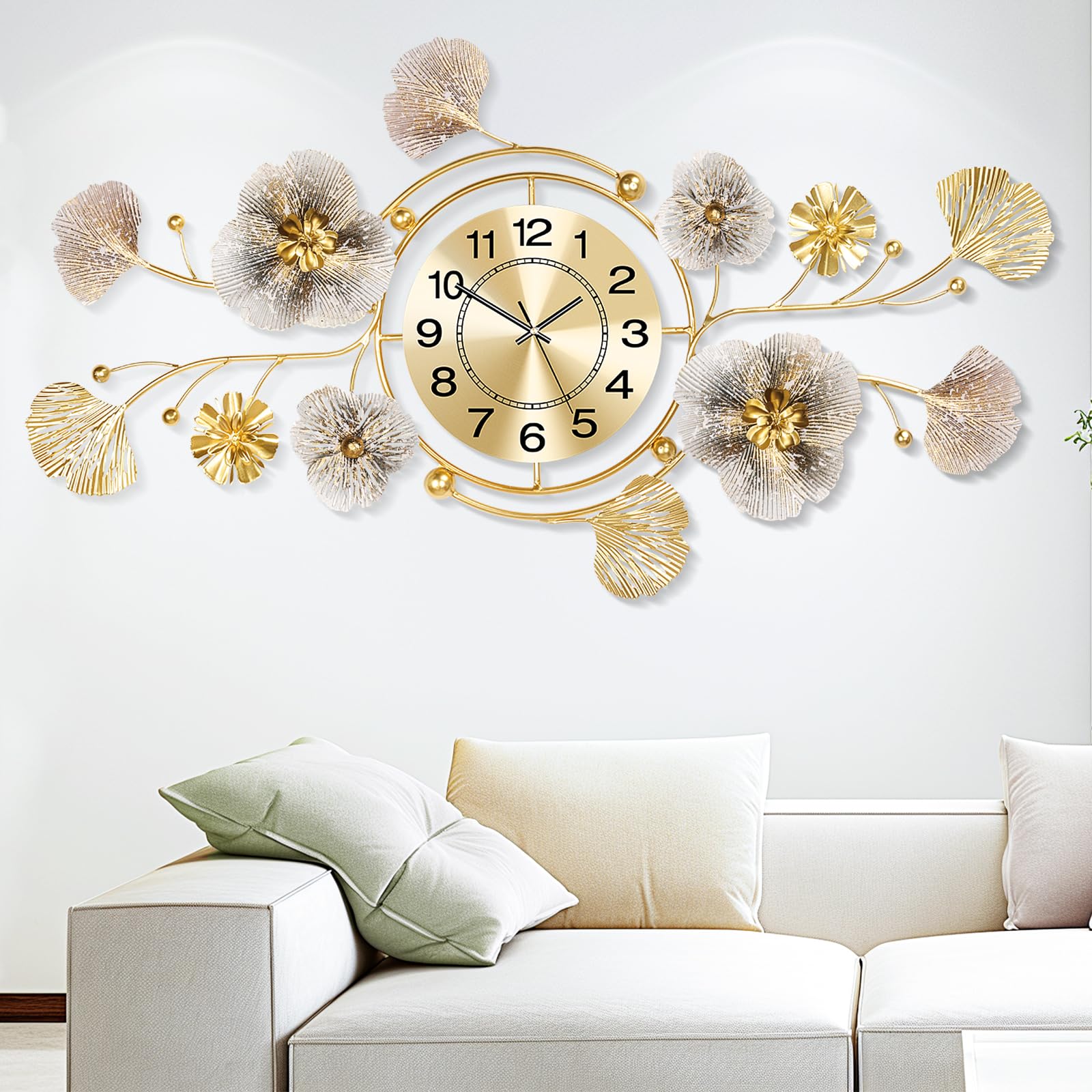 Horloge murale pour salon grand format lisible et mécanisme silencieux