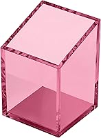 Vista 9 de OfficeGoods Portalápices y bolígrafo de acrílico, diseño moderno trapezoidal, hermoso organizador de escritorio para el hogar u oficina, base