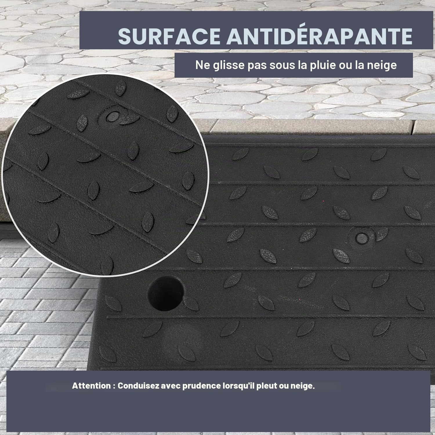 Lot de 2 rampes de seuil légères pour fauteuil roulant, hauteur de 12 cm, très résistante, pour garage, trottoir, camion, scooter (hauteur 12 cm)