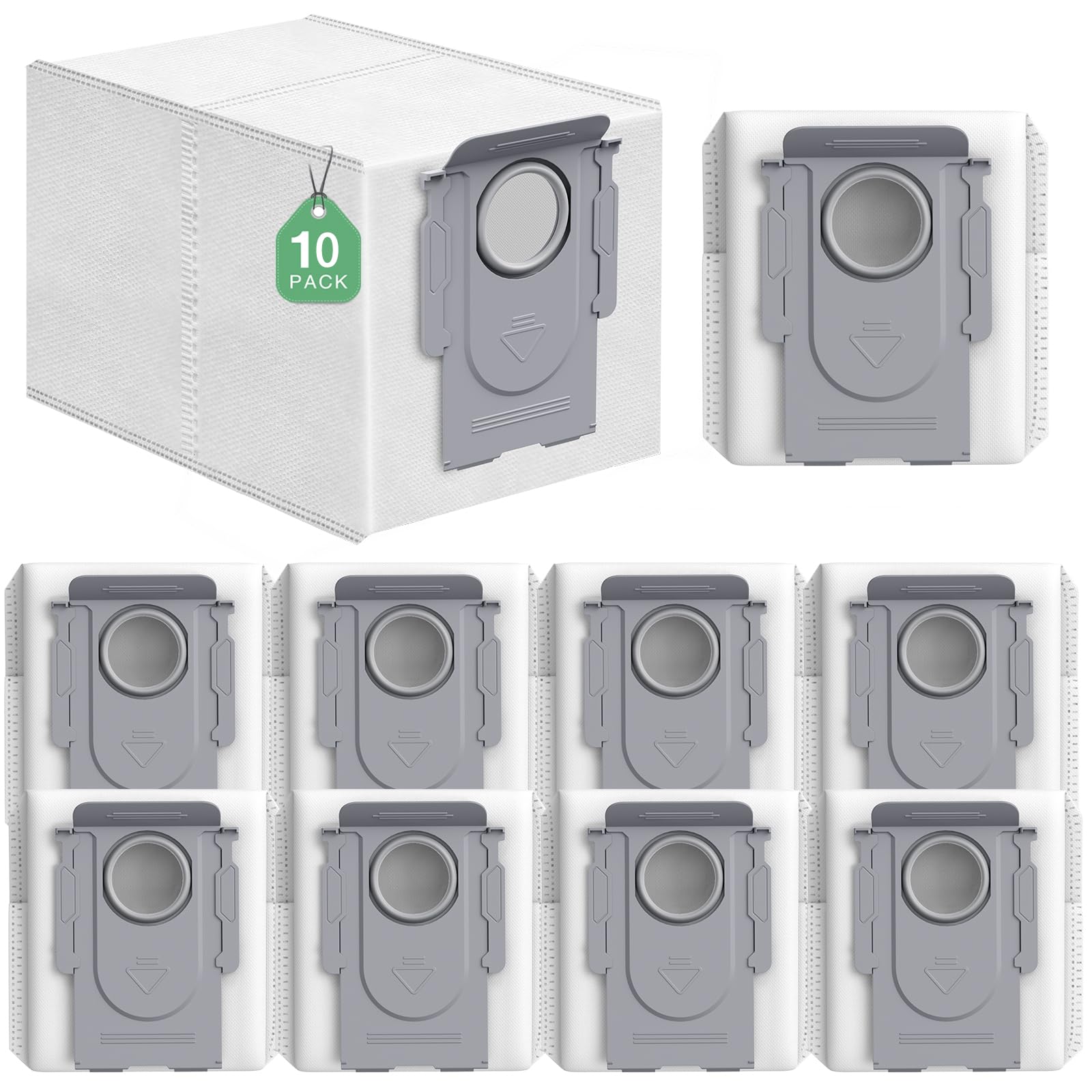 Lot de 12 sacs d'aspirateur pour Roborock Saros 10/10R/S8 MaxV Ultra/Qrevo Pro/Q revo/Qrevo MaxV/Qrevo S/Qrevo master/S8 Max Ultra - Accessoires pour aspirateur - 3 l