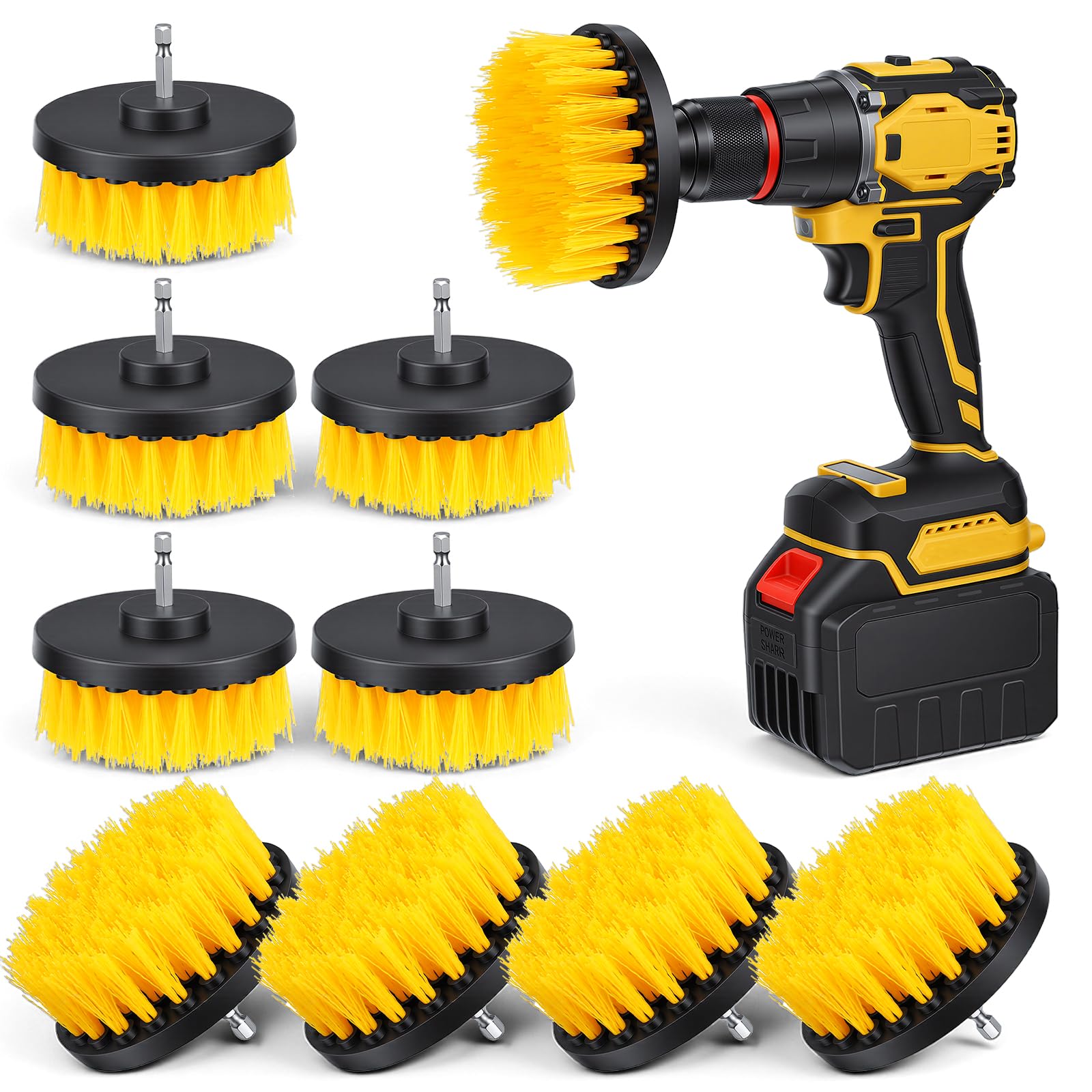 10 pezzi accessori per trapano per la pulizia trapani spazzole set trapano scrub spazzola trapani spazzole per auto Detailing trapano spazzole Power Scrubber per superfici del bagno vasca