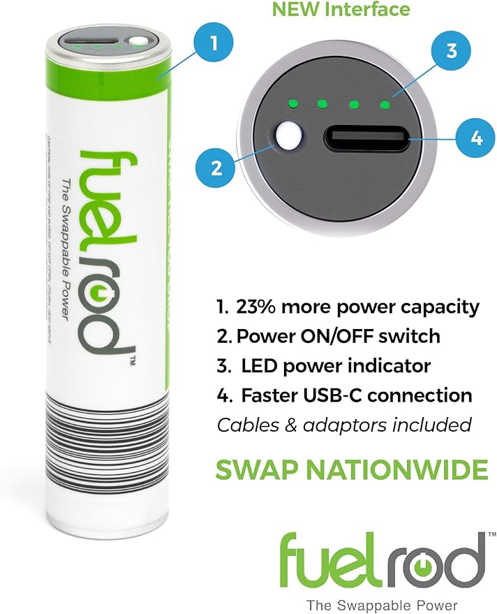 Kit Cargador Portátil FuelRod USB-C 3 Pack - 3200 mAh Blanco miniatura 2