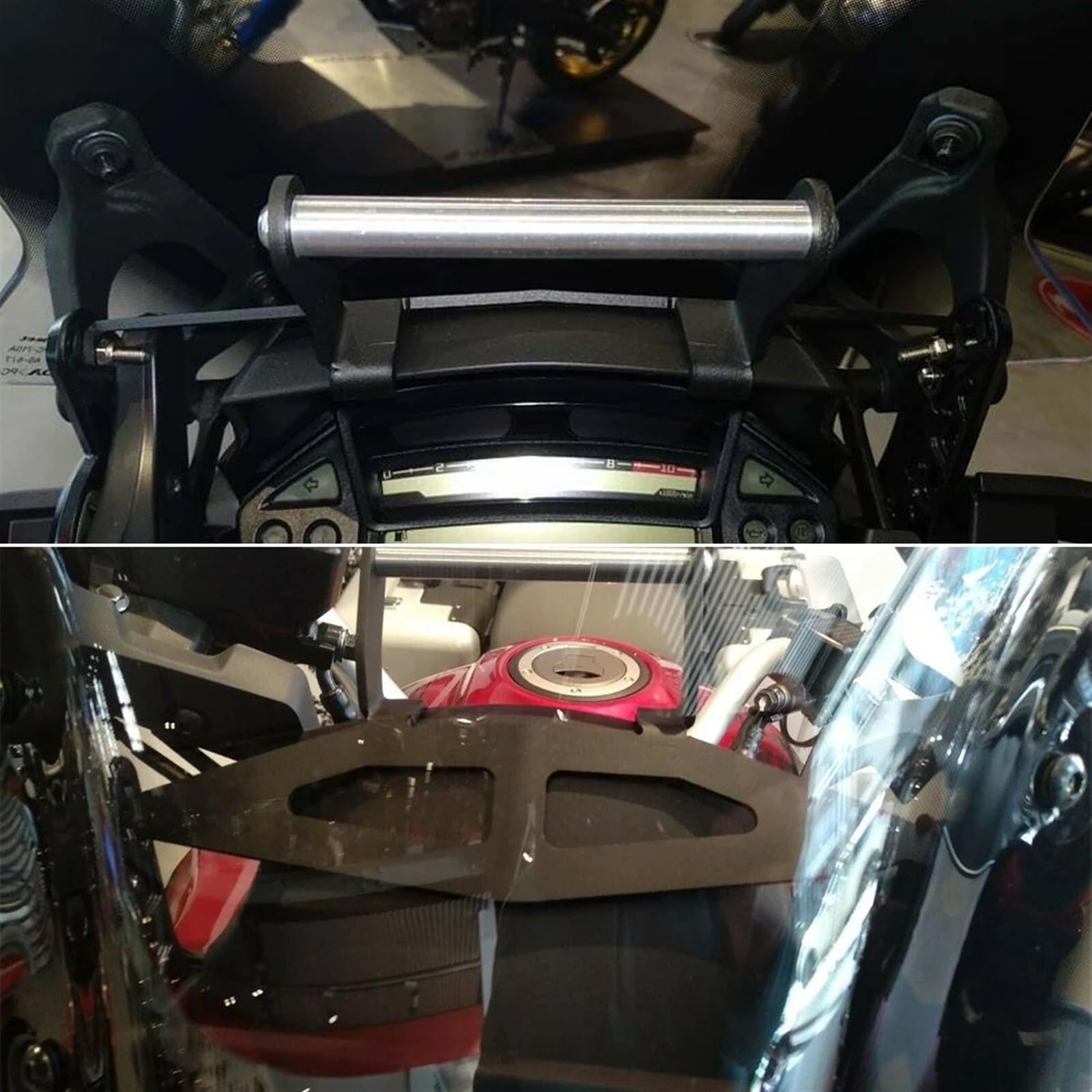 Parabrisas GPS Soporte Soporte Parabrisas Soporte Teléfono Soporte para Placa De Navegación GPS para VFR1200X, para Crosstourer, para VFR 1200 X 2016 2017 2018 2019 2020 Moto Soporte Manillar(B)