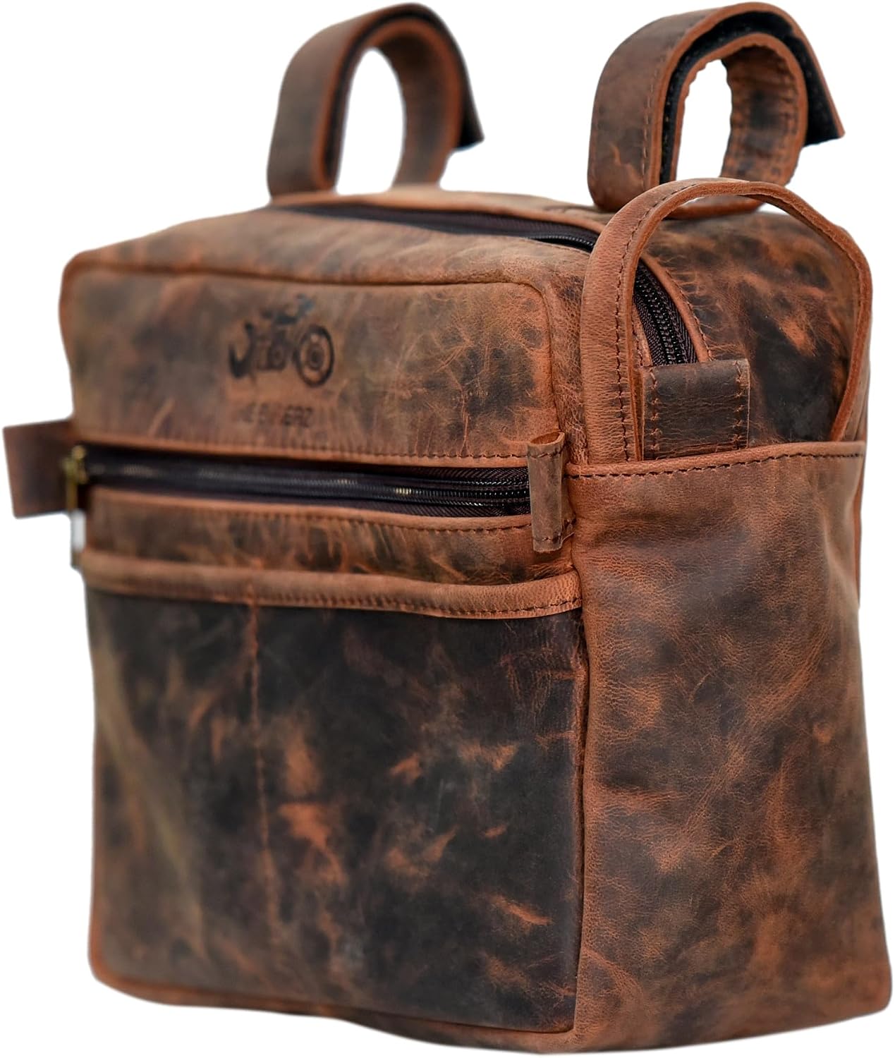 Passenger Grab Handle Storage Bag | Leather Side Pouch | Motorcycle Bag Saddlebags | Handlebar Sissy Bar | Panniers Travel Tool Bag For Bike And Bicycle | Front Storage Accessory Bag for
