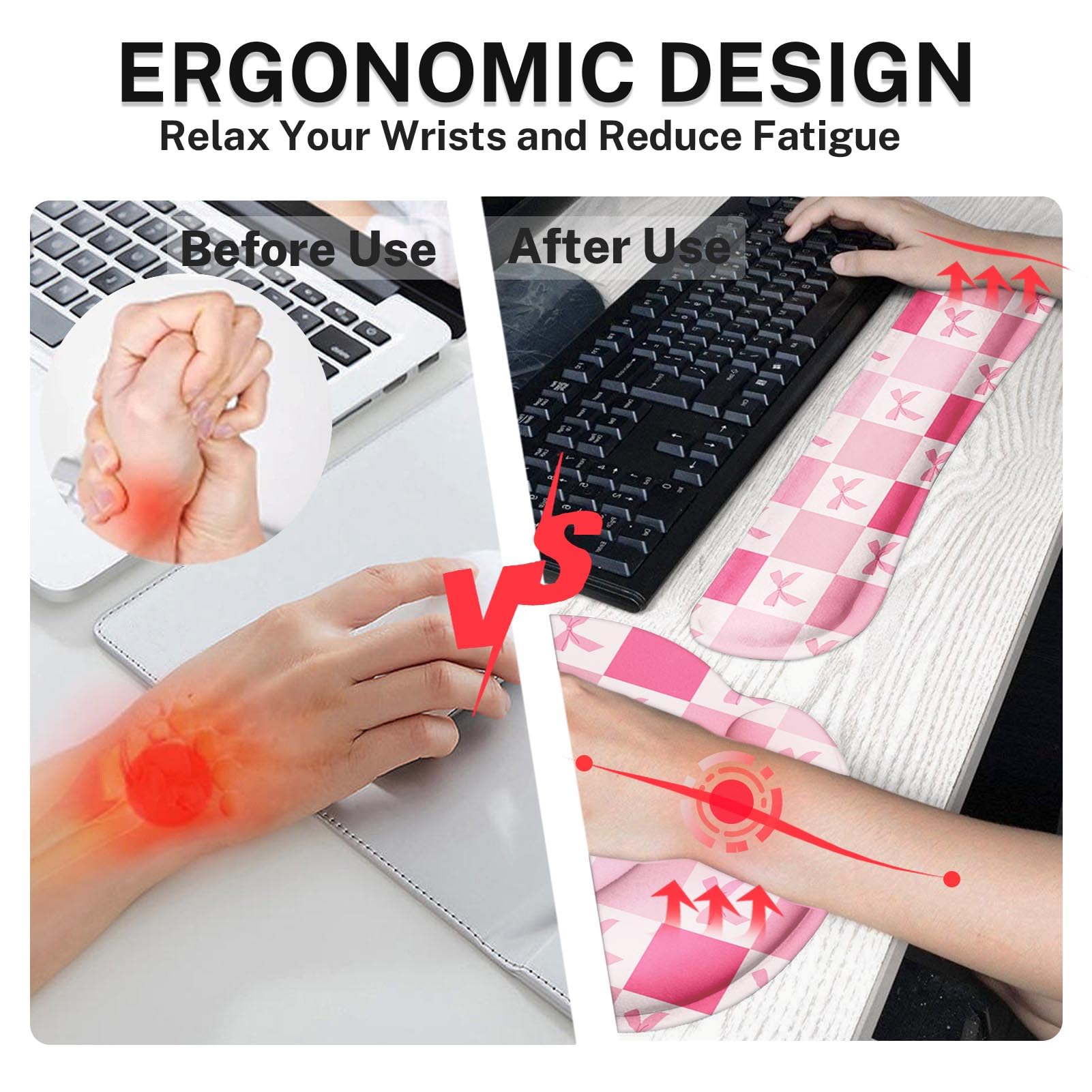 Cute Keyboard Mouse Pad Set - 4-in-1 Desk Mat -4