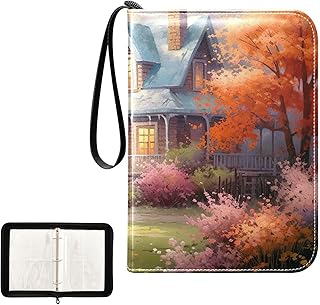 Spring House Waterproof Trading Card Binder,400-Pocket Trading Album Display Holder,Display Case with Card Sleeves Set for Soccer Card,Gaming Cards,and Other TCG 2011638