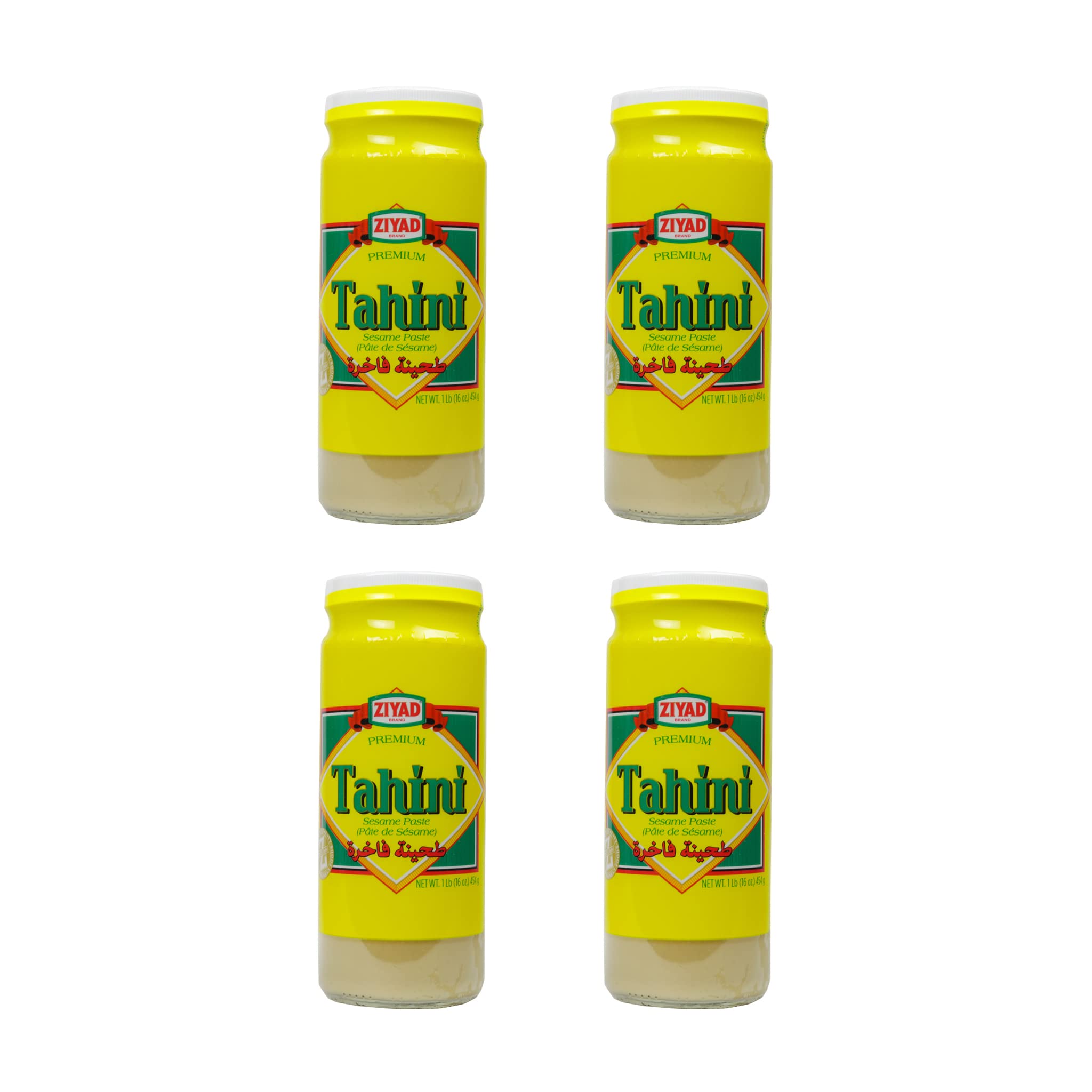 Ziyad Brand Tahini Sesame Paste, No Additives, No Preservatives, Perfect for Pita Bread, Meat, Vegetables and More! 16oz (Pack of 4)