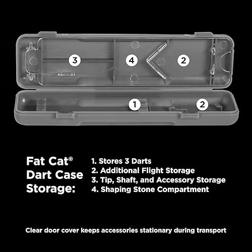 Miniatura 5 de Fat Cat by GLD Products Bulletz - Dardos de punta de acero de tungsteno 90% con estuche de almacenamiento/viaje, 0.81 oz, color negro