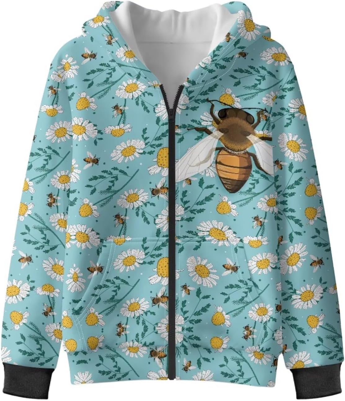 Gomyblomy Girls Zip Up Hooded Sweatshirts Kids Teens Cute Fleece Hoodies Fall Winter Jackets with Pockets 6-16 Years