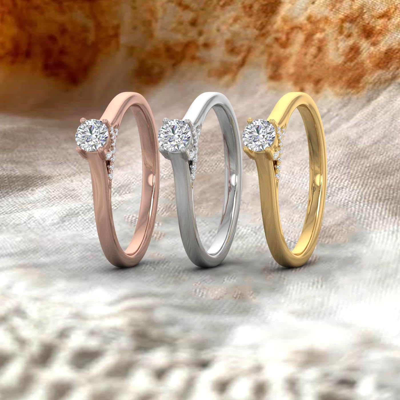 1/4 Carat Diamond Engagement Ring in 10K Solid Gold