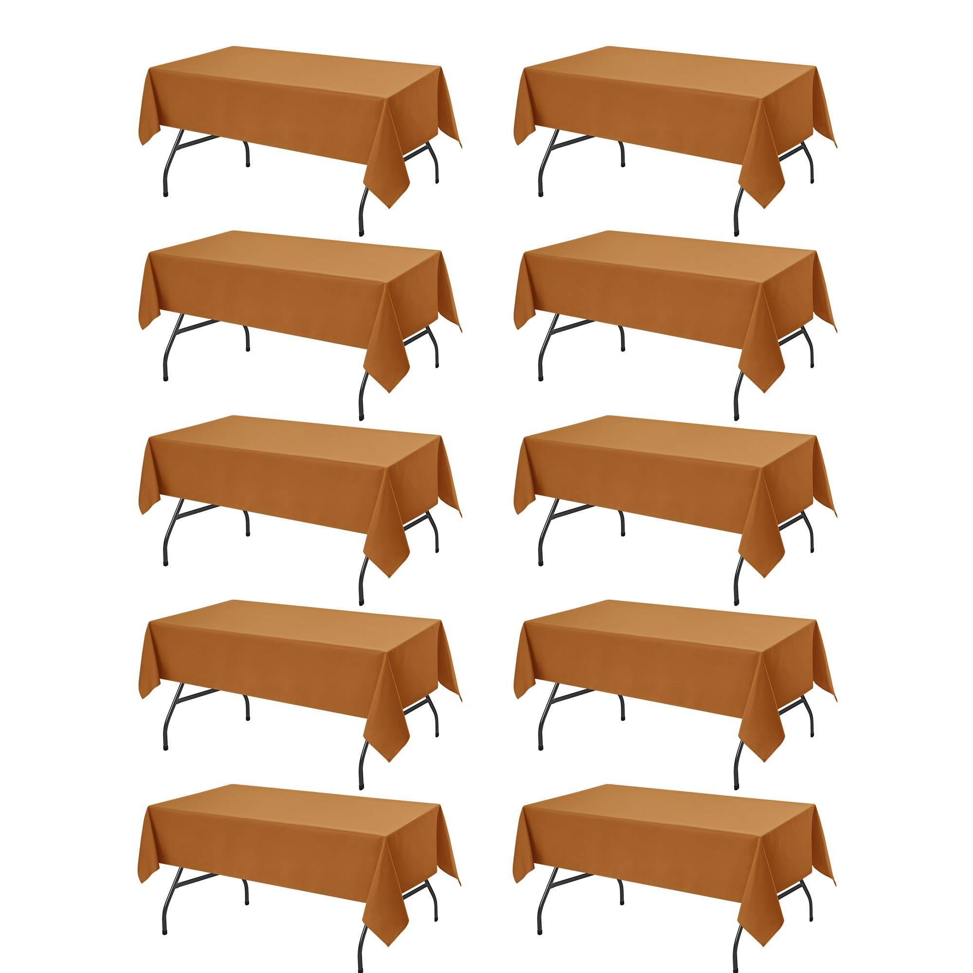 10-Pack Bronze Tablecloths for Rectangle Tables, 60 x 84 Inches