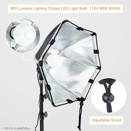 Miniatura 5 de LINCO Lincostore - Kit de iluminación para estudio de fotografía, brazo para iluminación continua, caja de sombras, juego de luces para faros