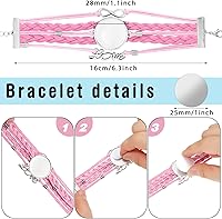 Vista 3 de 36 pulseras de sublimación en blanco para mujer, Navidad, bricolaje, manualidades, bisel, pulsera de cuero en blanco de transferencia de calor