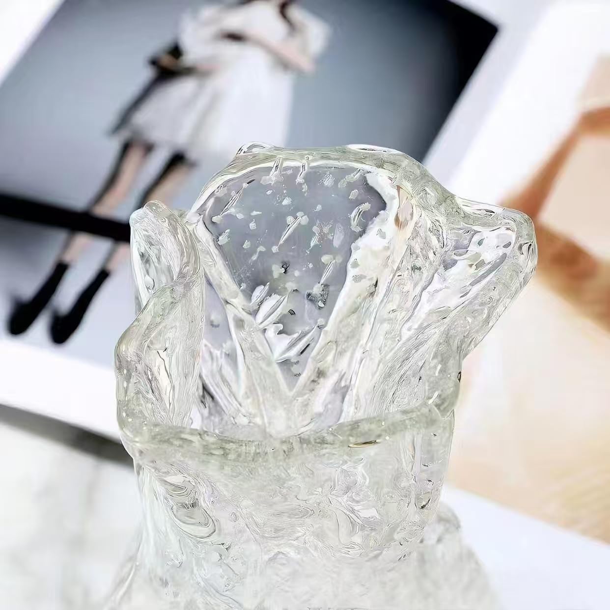 Radefasun Vases Luminous Handmade Glass Flower Vase Desktop Ornaments Propagation Station Plant Holder for Home Wedding Decor (S - Image 4