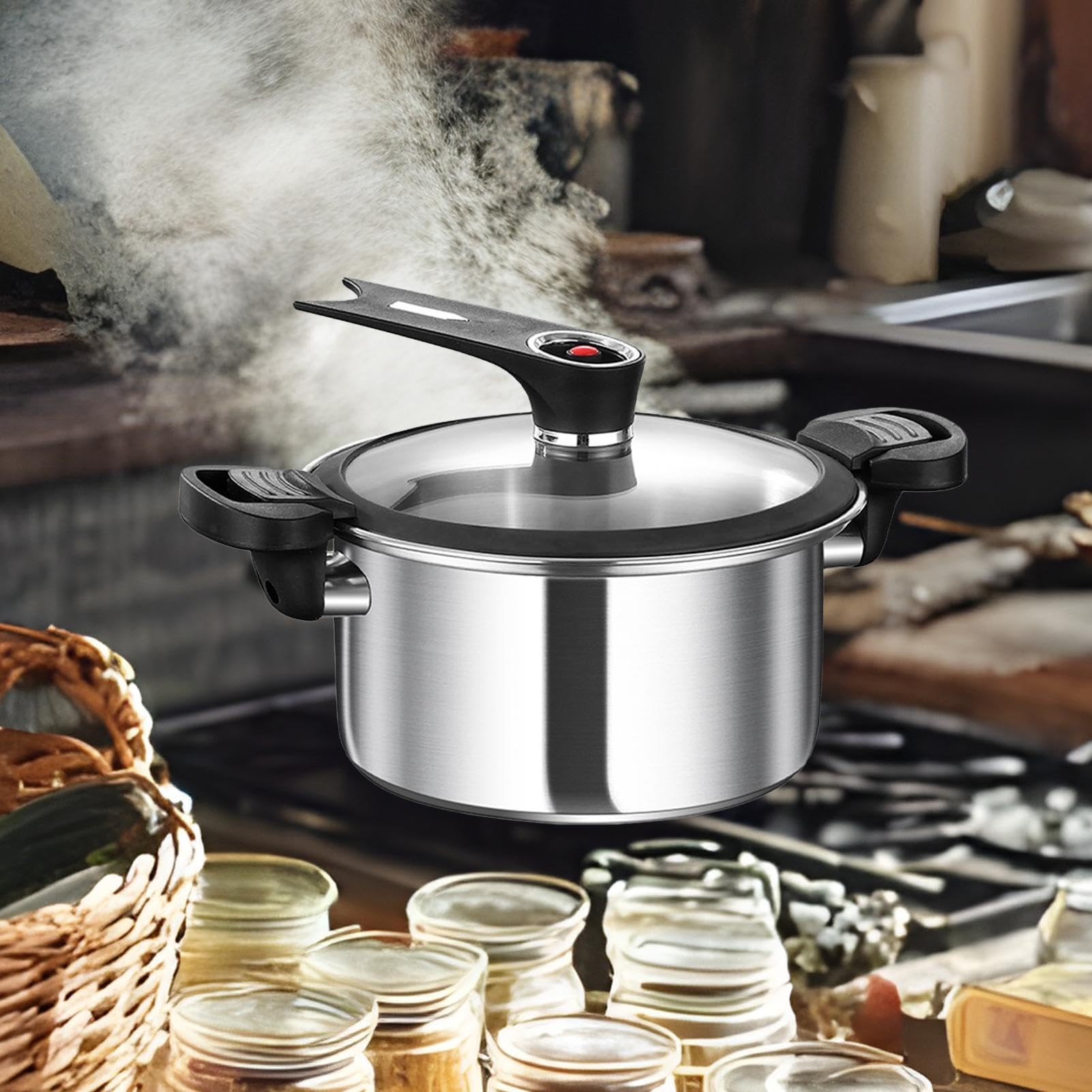 Pentola a vapore per caldaia a pressione | Stufatura Fornello per Cucina di Casa Zuppa di Riso Grano Sala da pranzo Rist