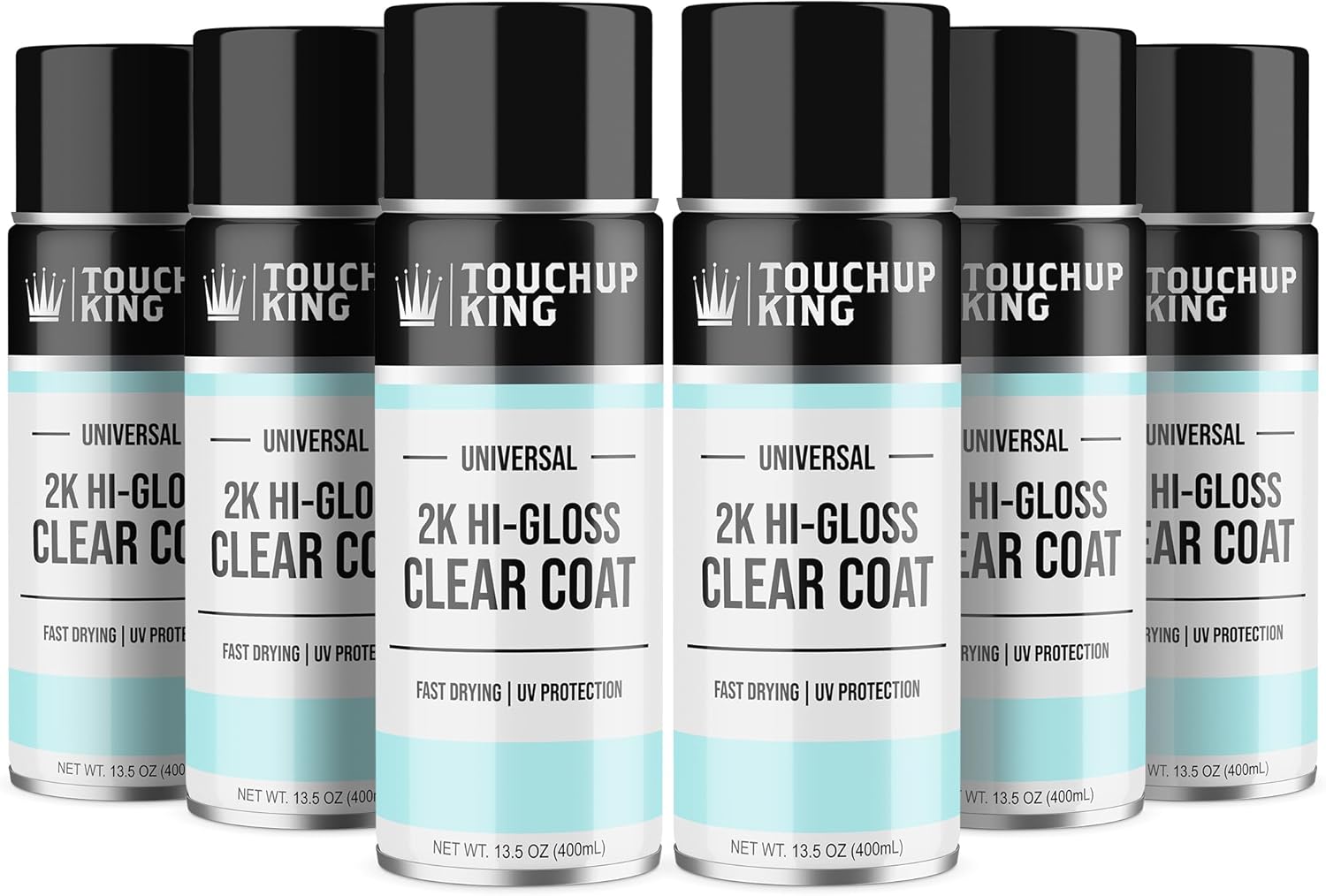 6 Pack of 2K Glamour High Gloss Aerosol Clear