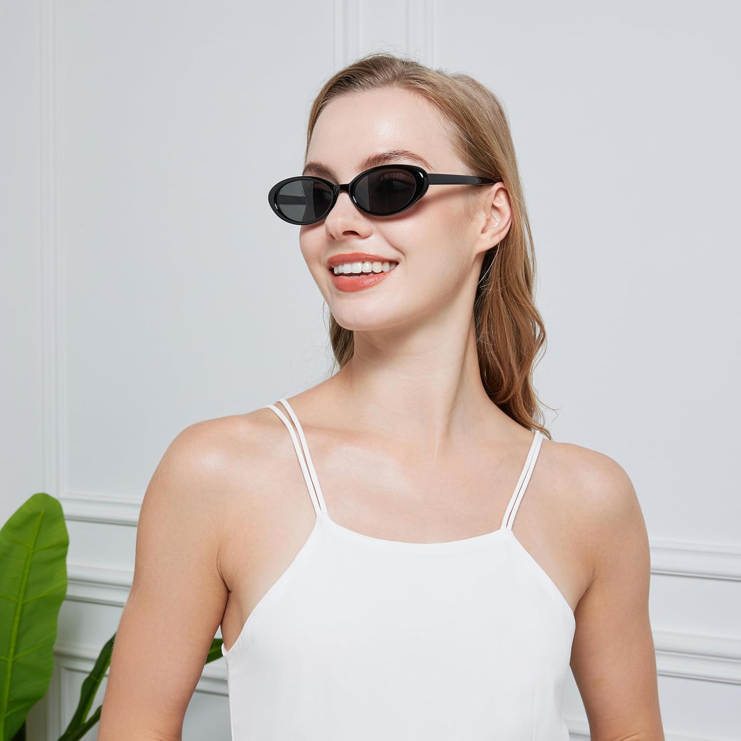 Retro Classic Oval Sunglasses for Women and Men Small 90s Style - Image 2