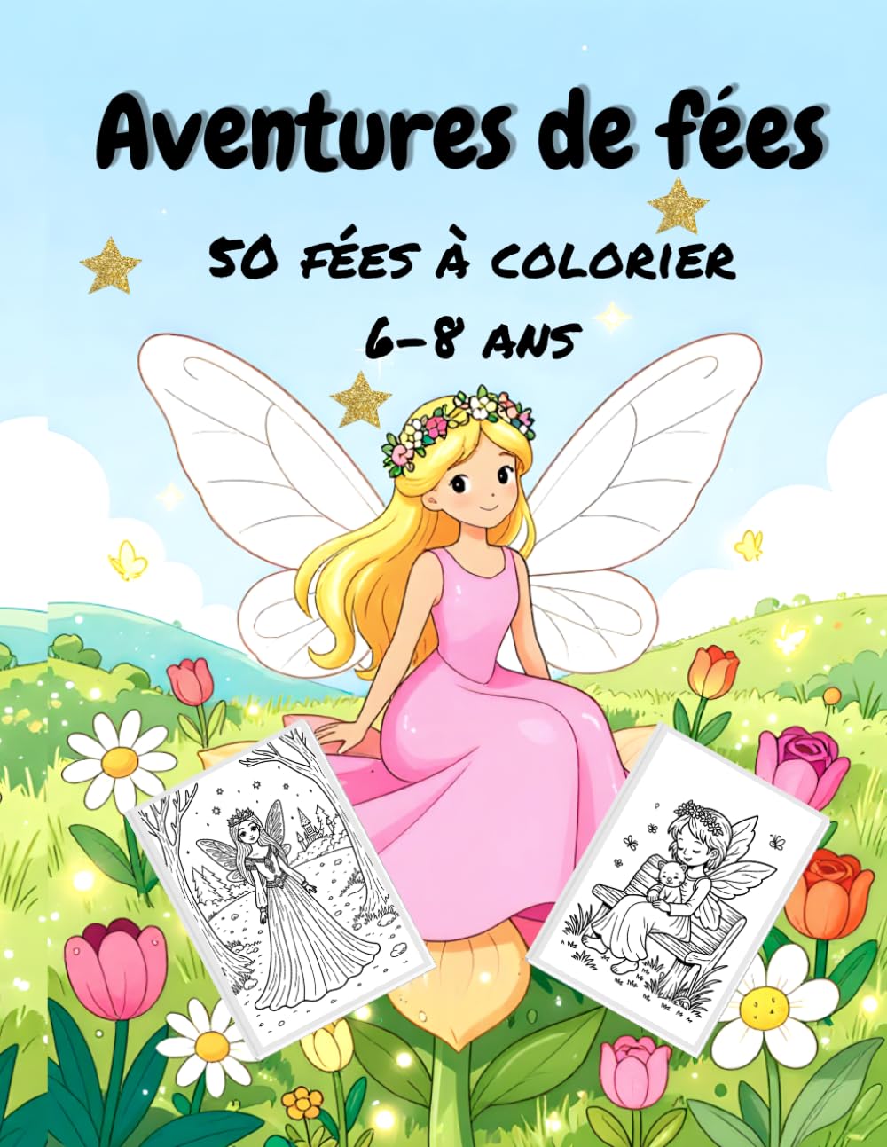 Aventures de fées: 50 fées à colorier - ( 6-8 ans)