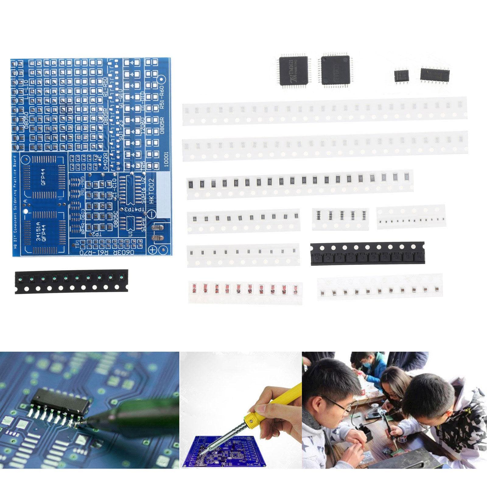 YOUNAFEN Soldering Training Board Kit Resistor Diode Transistor Welding Practice Professional for Electronics Learners Students Enthusiasts Soldering Skill Training Tool