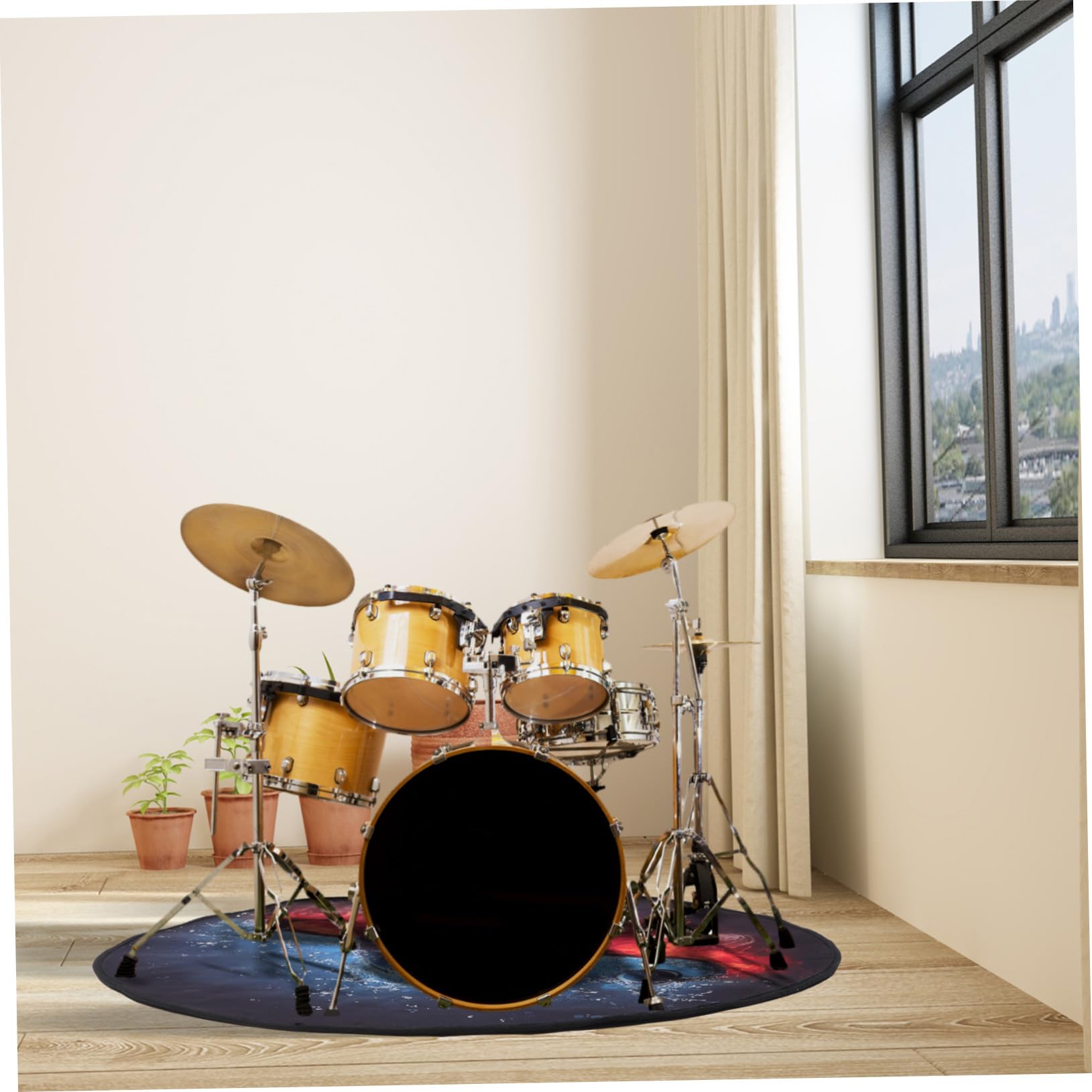 SUPVOX Tappeto Per Batteria Ispessito Antiscivolo 1,2 m Tappeto Fonoassorbente Per Batteria Jazz Elettrica Domestica Fondo Smorzante Adatto a Casa Studio e Concerto