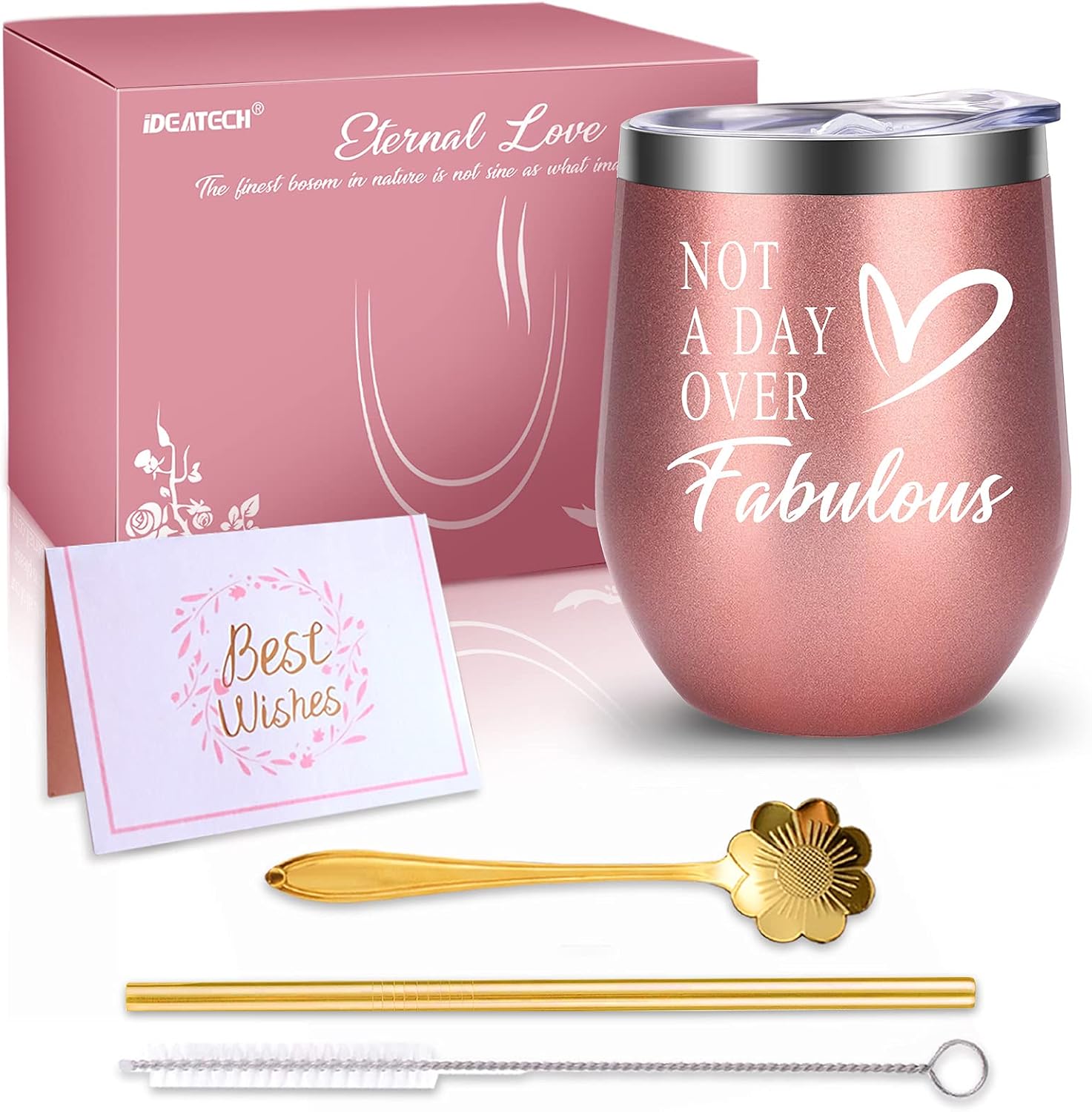 Gifts for Women, Birthday Gifts for Women, Thank You Gifts for Women, Mom Birthday Gifts for Mom, Grandma, Ideal Friendship for Friends, Sister, Unique Mom Gifts- Wine Tumbler Gifts for Her(Rose Gold)